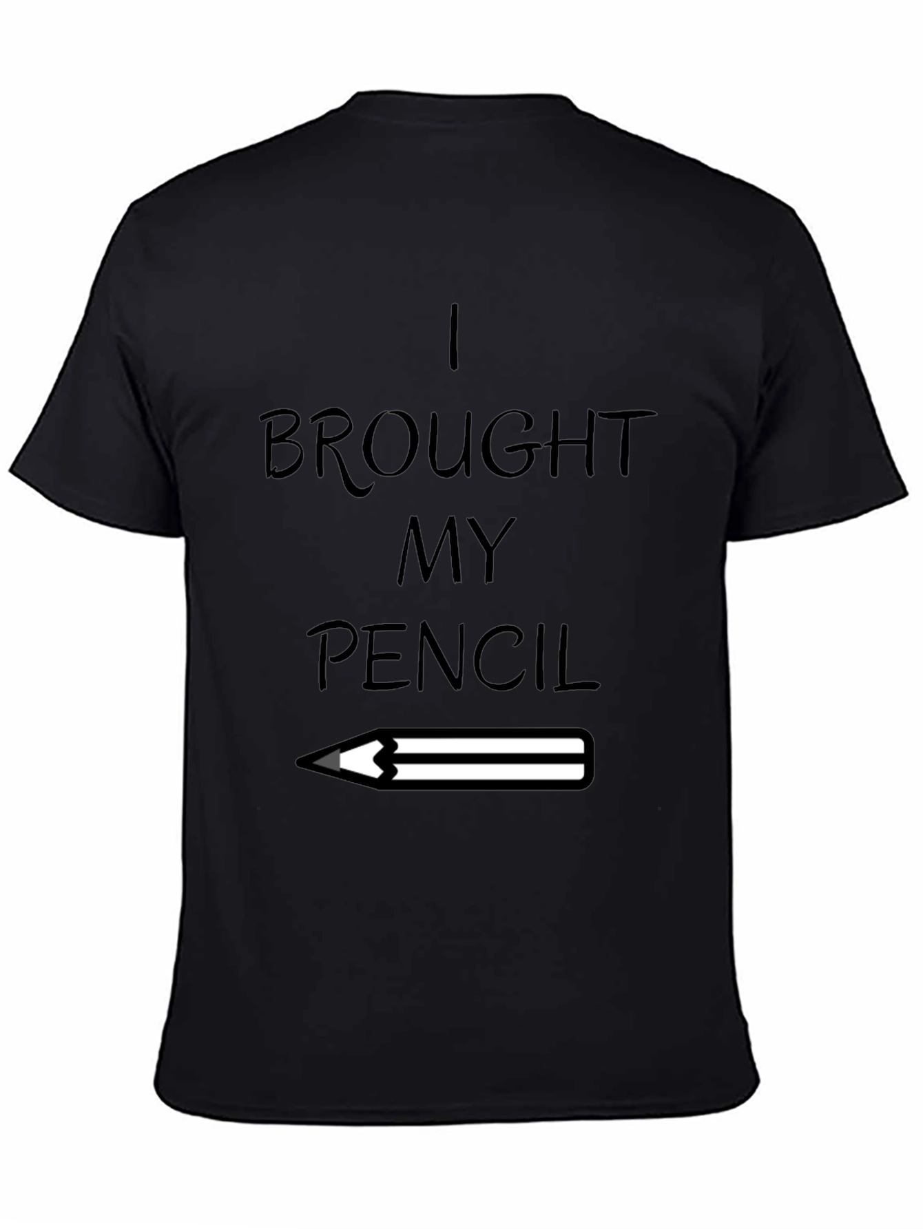 I Brought My Pencil Graphic Tee - Black Cotton Blend