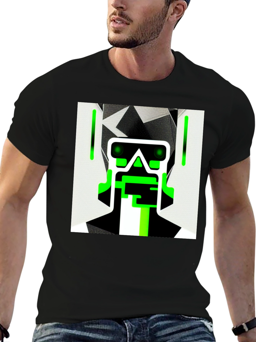 Cyberpunk Robot Graphic Tee - Cool Black Shirt