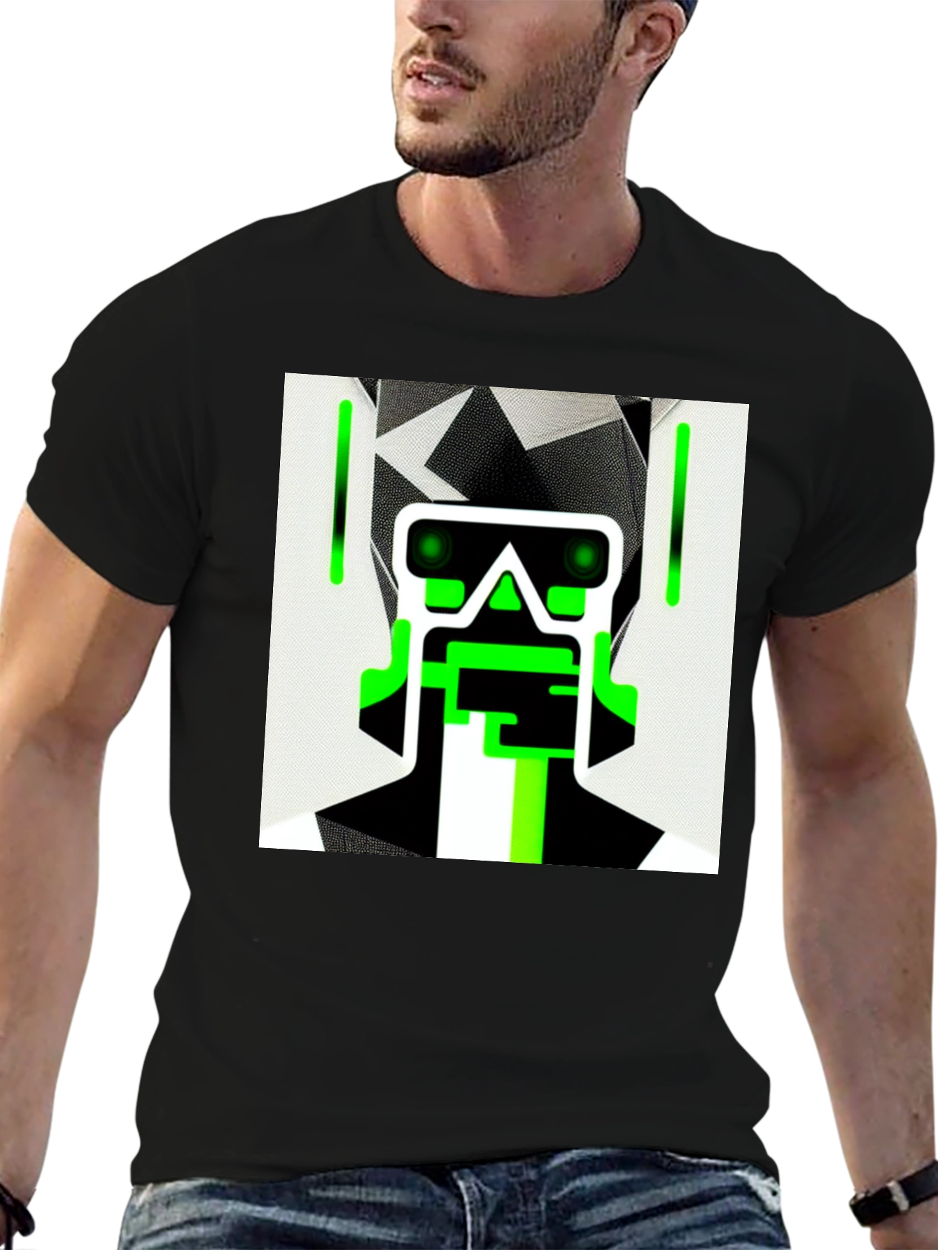 Cyberpunk Robot Graphic Tee - Cool Black Shirt