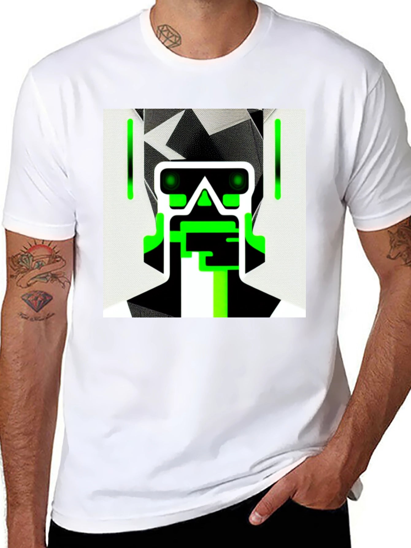 Cyberpunk Robot Graphic Tee - Cool Black Shirt