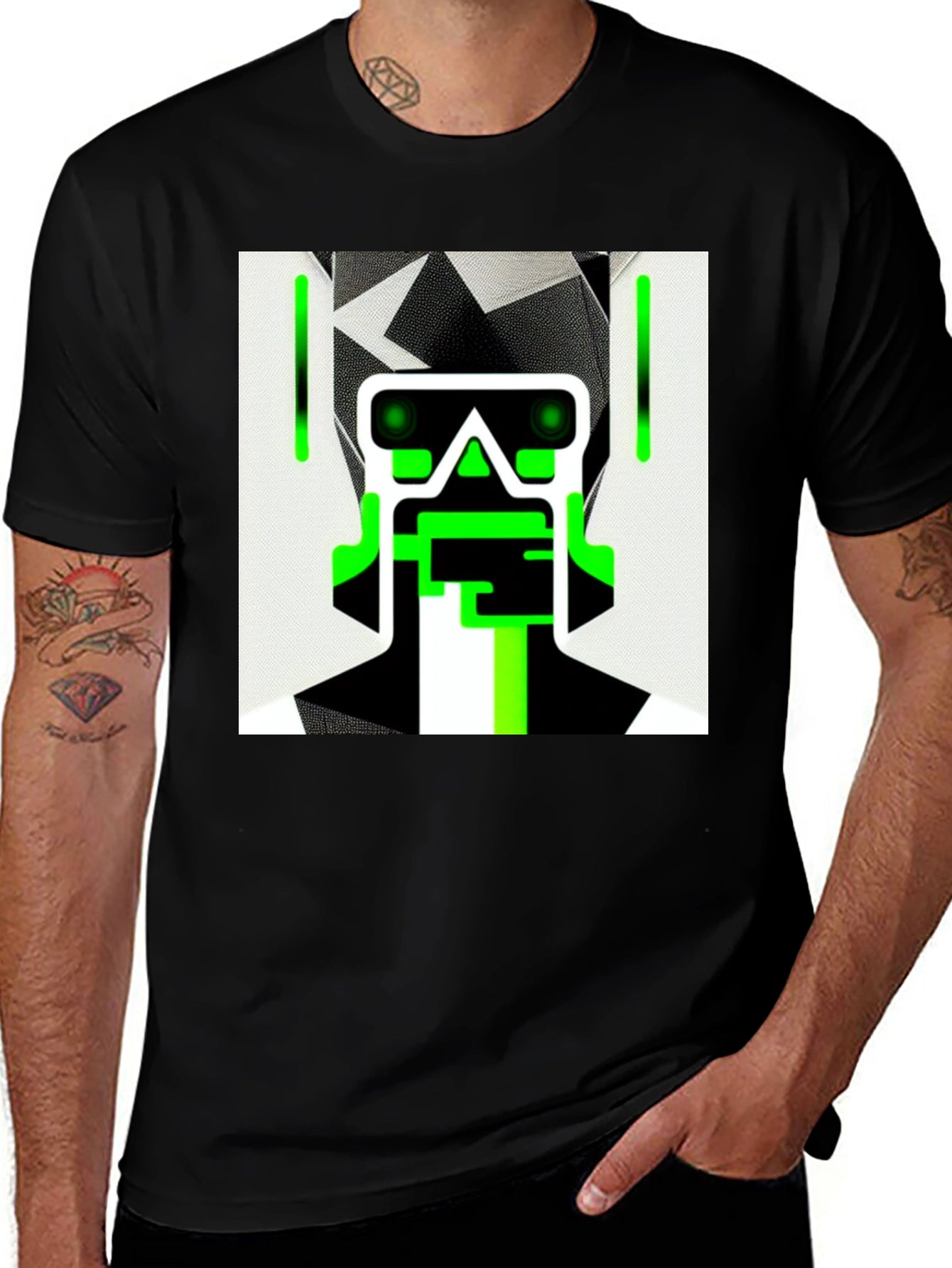Cyberpunk Robot Graphic Tee - Cool Black Shirt