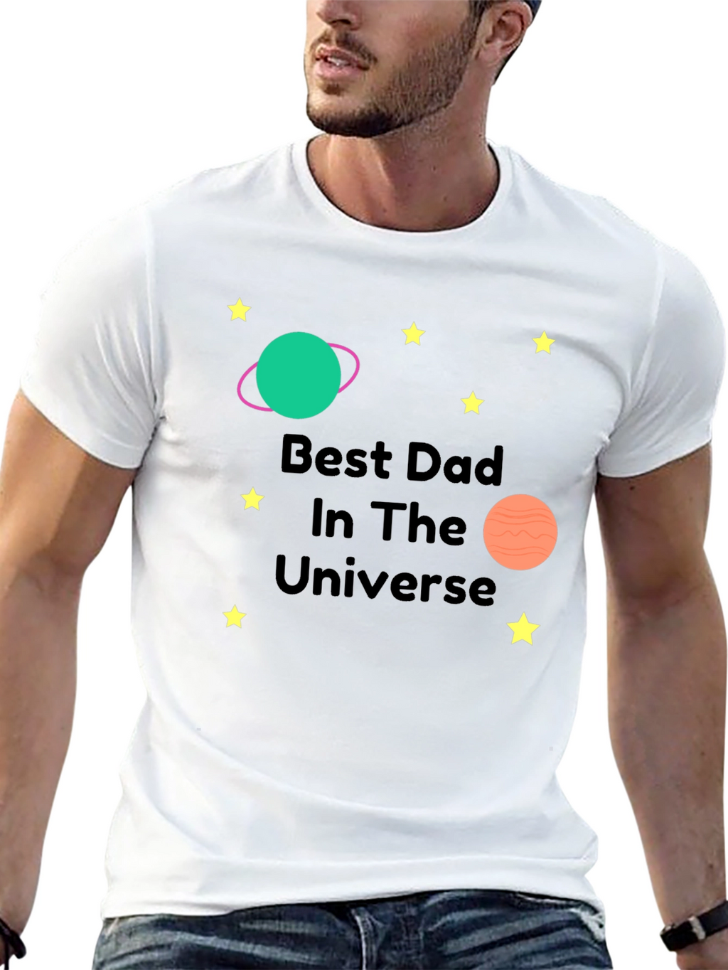 Best Dad in the Universe Black T-Shirt