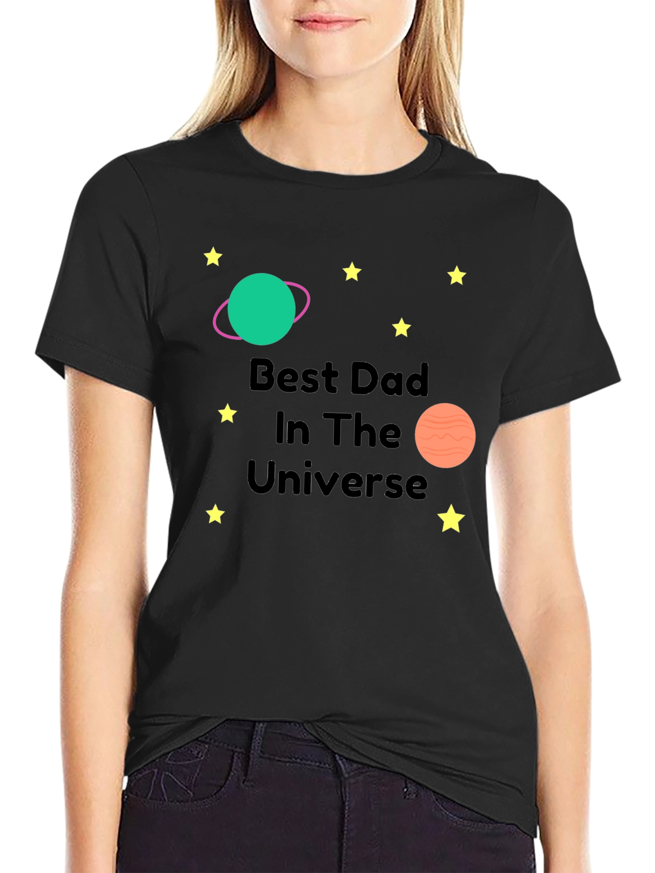 Best Dad in the Universe Black T-Shirt