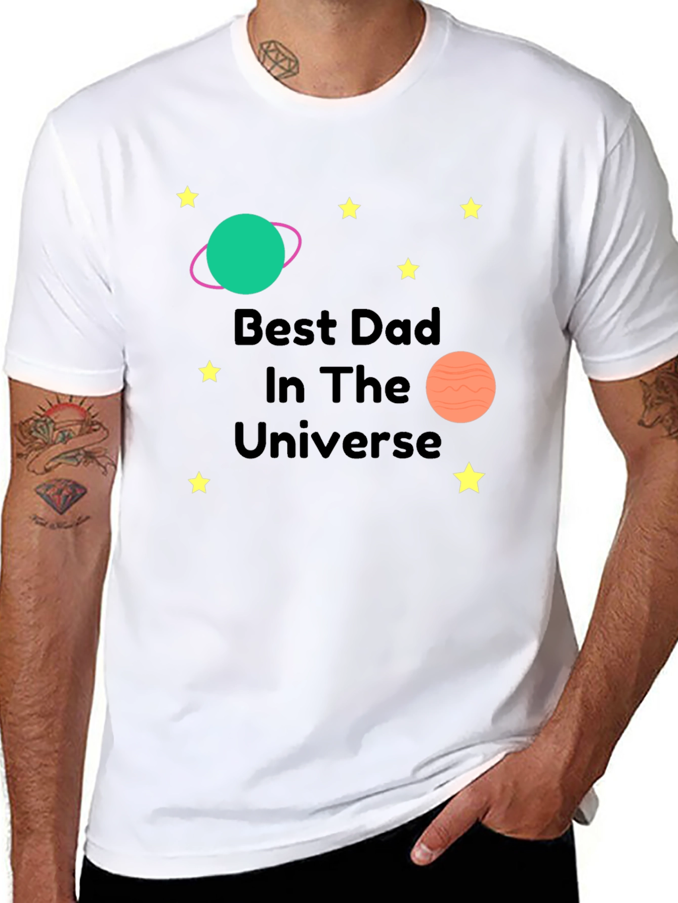 Best Dad in the Universe Black T-Shirt