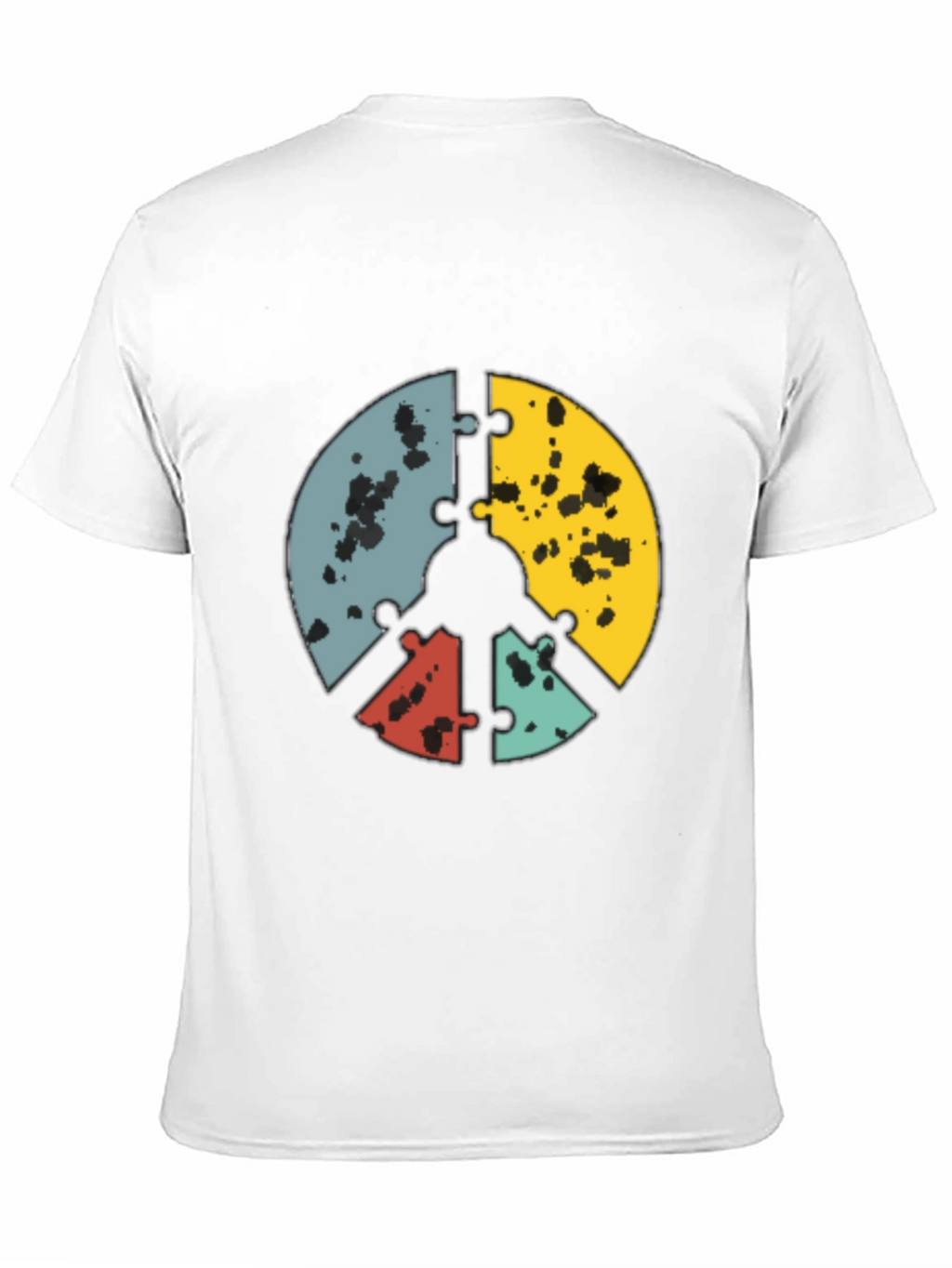 Puzzle Peace Sign Graphic Tee - Black