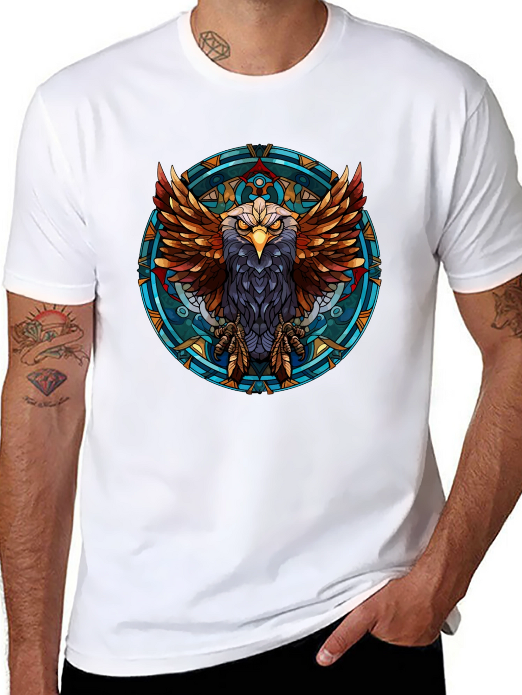 Eagle Graphic Print Black T-Shirt