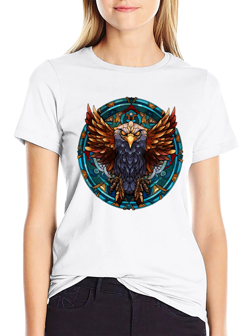 Eagle Graphic Print Black T-Shirt