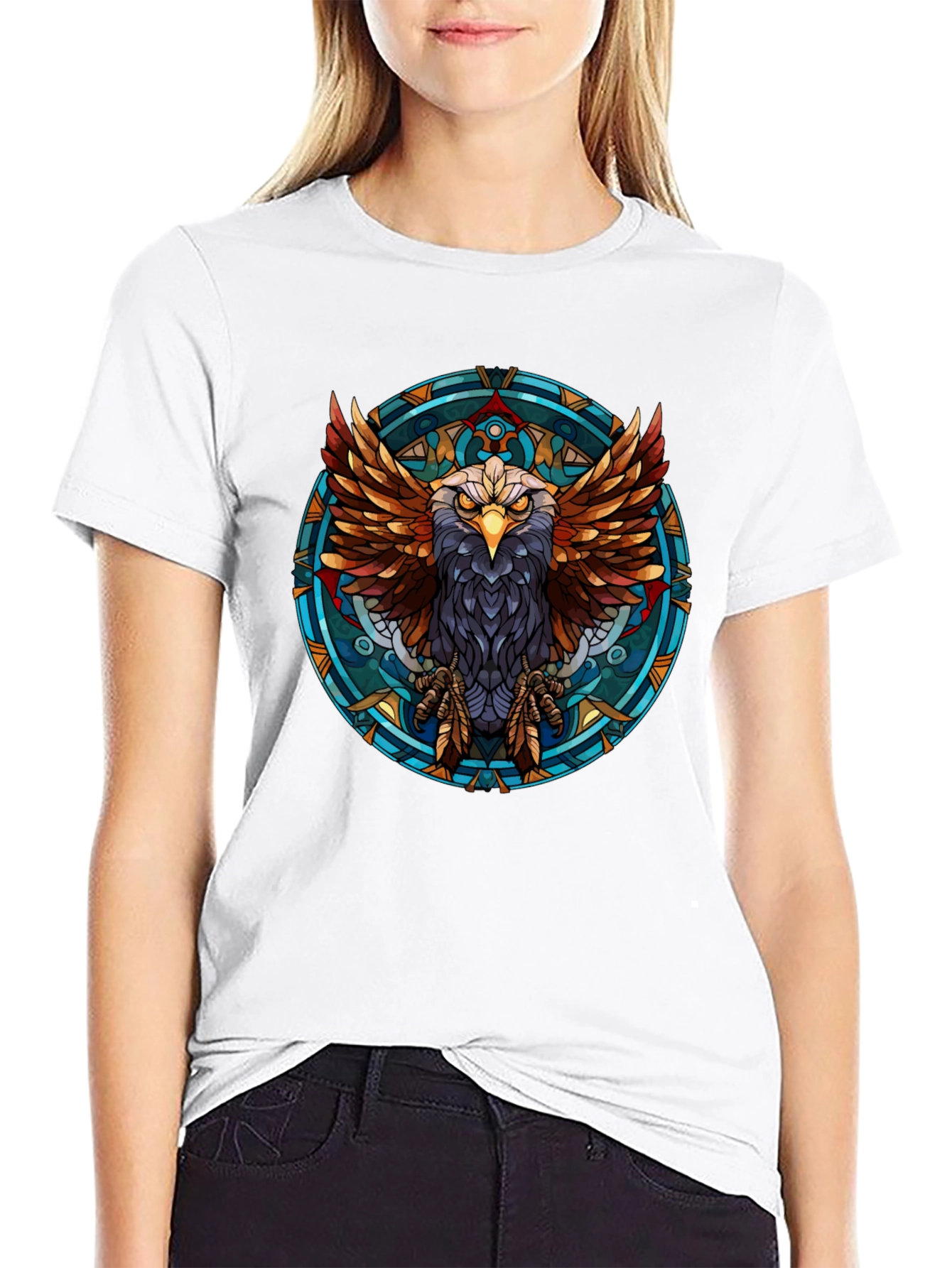 Eagle Graphic Print Black T-Shirt