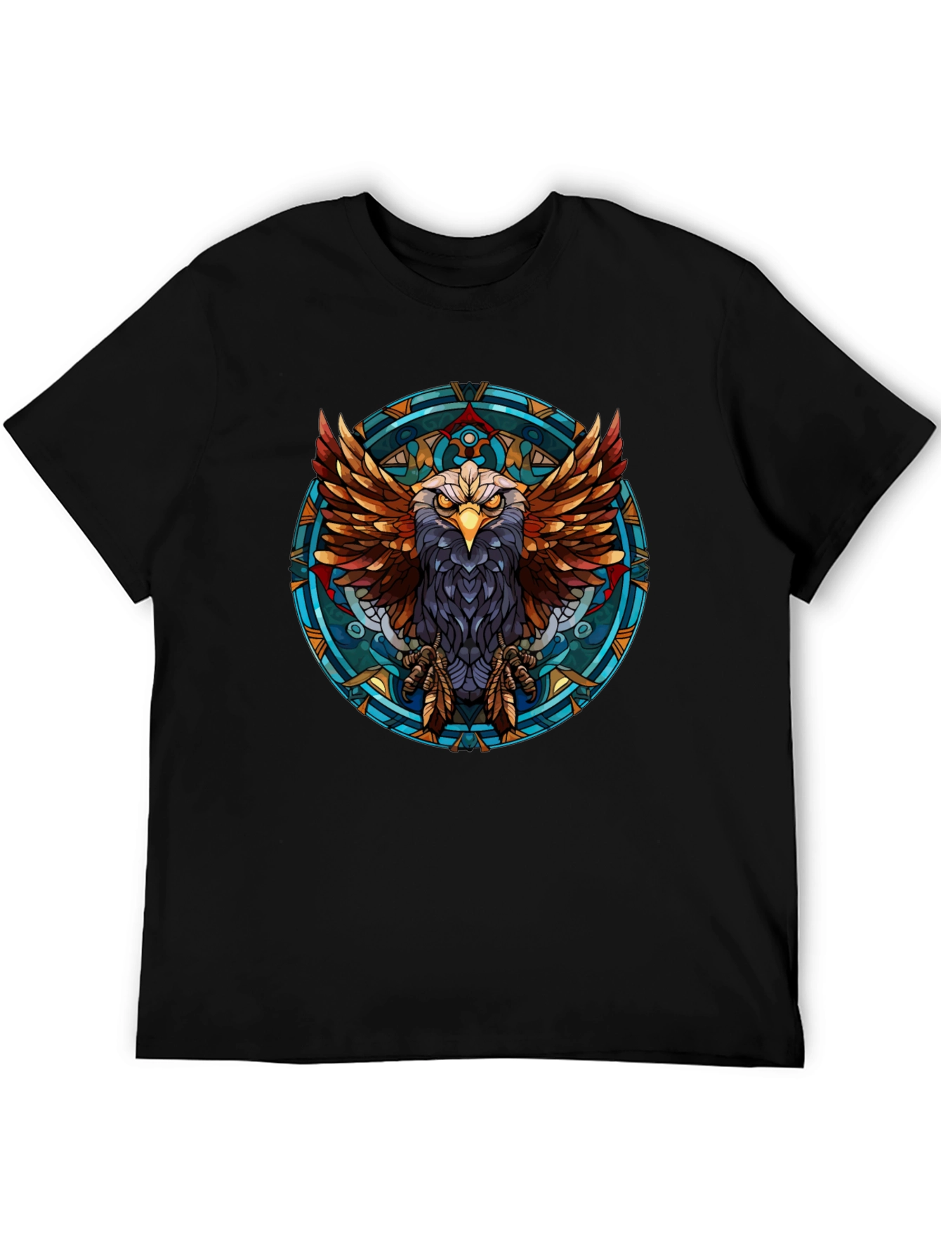 Eagle Graphic Print Black T-Shirt