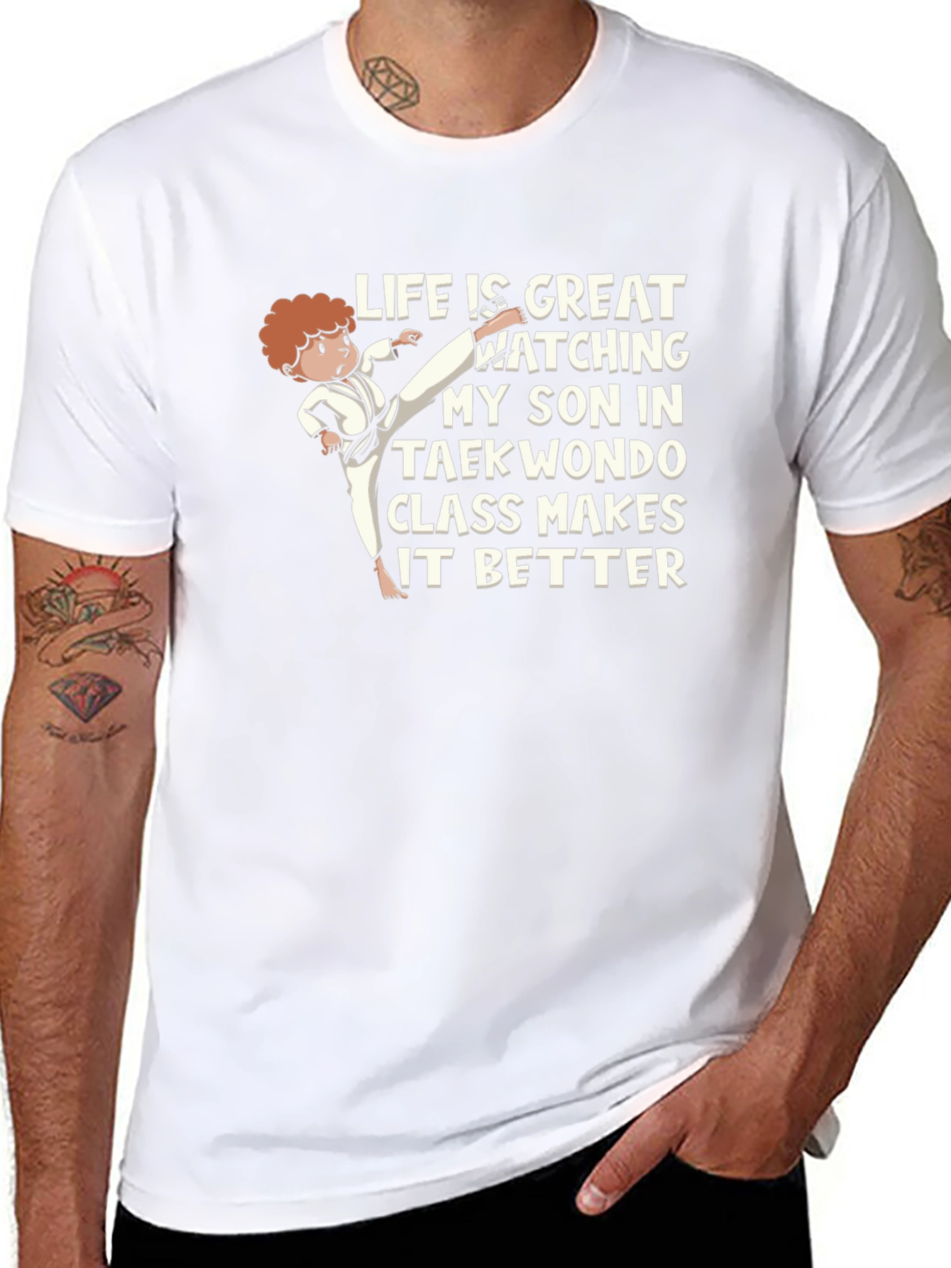 Taekwondo Dad T-Shirt - Proud Son Support