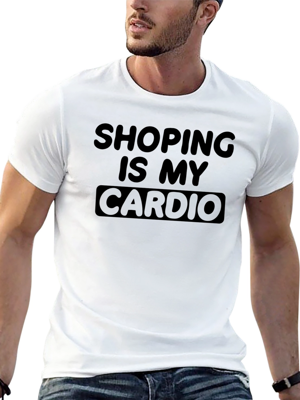 Shopping is My Cardio Black T-Shirt