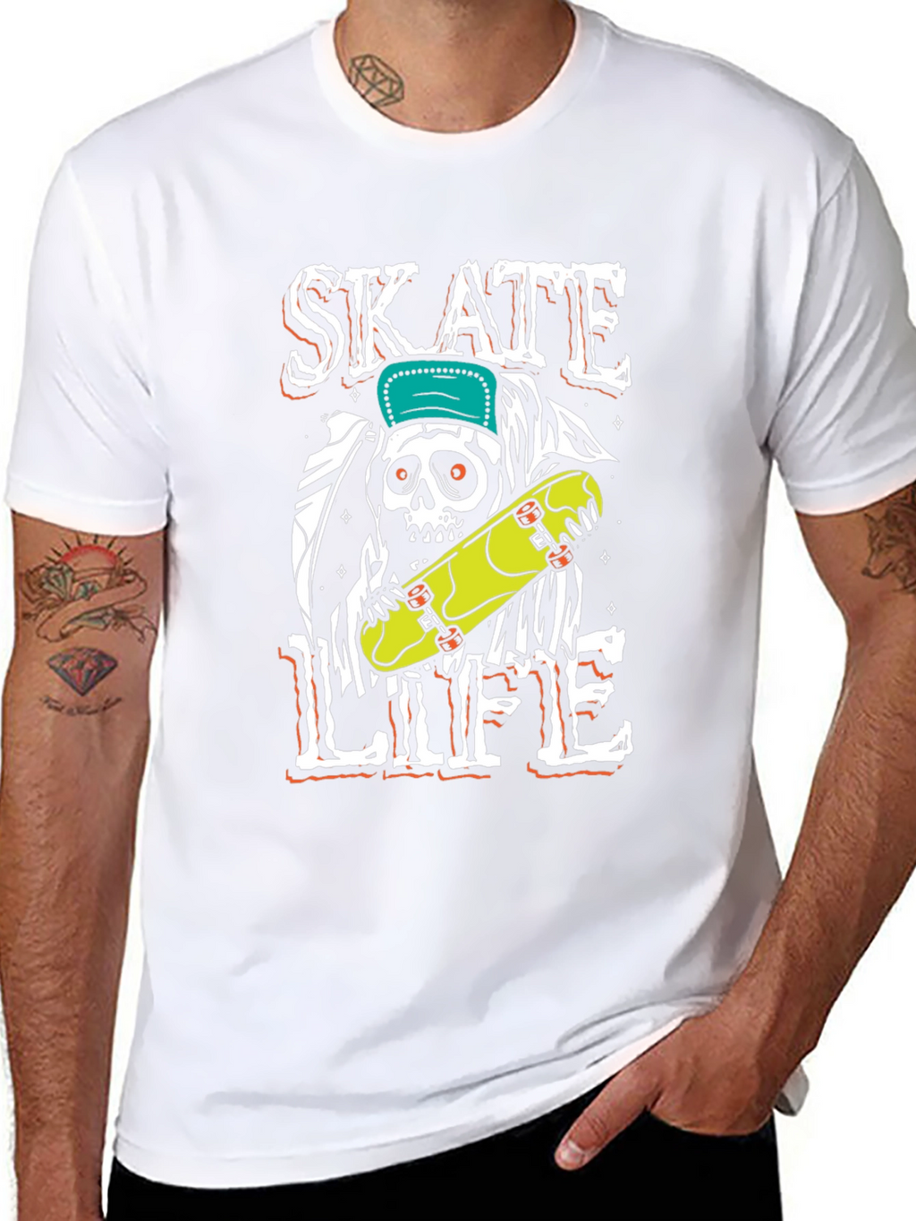 Skate Life T-Shirt - Grim Reaper Skateboard Graphic Tee