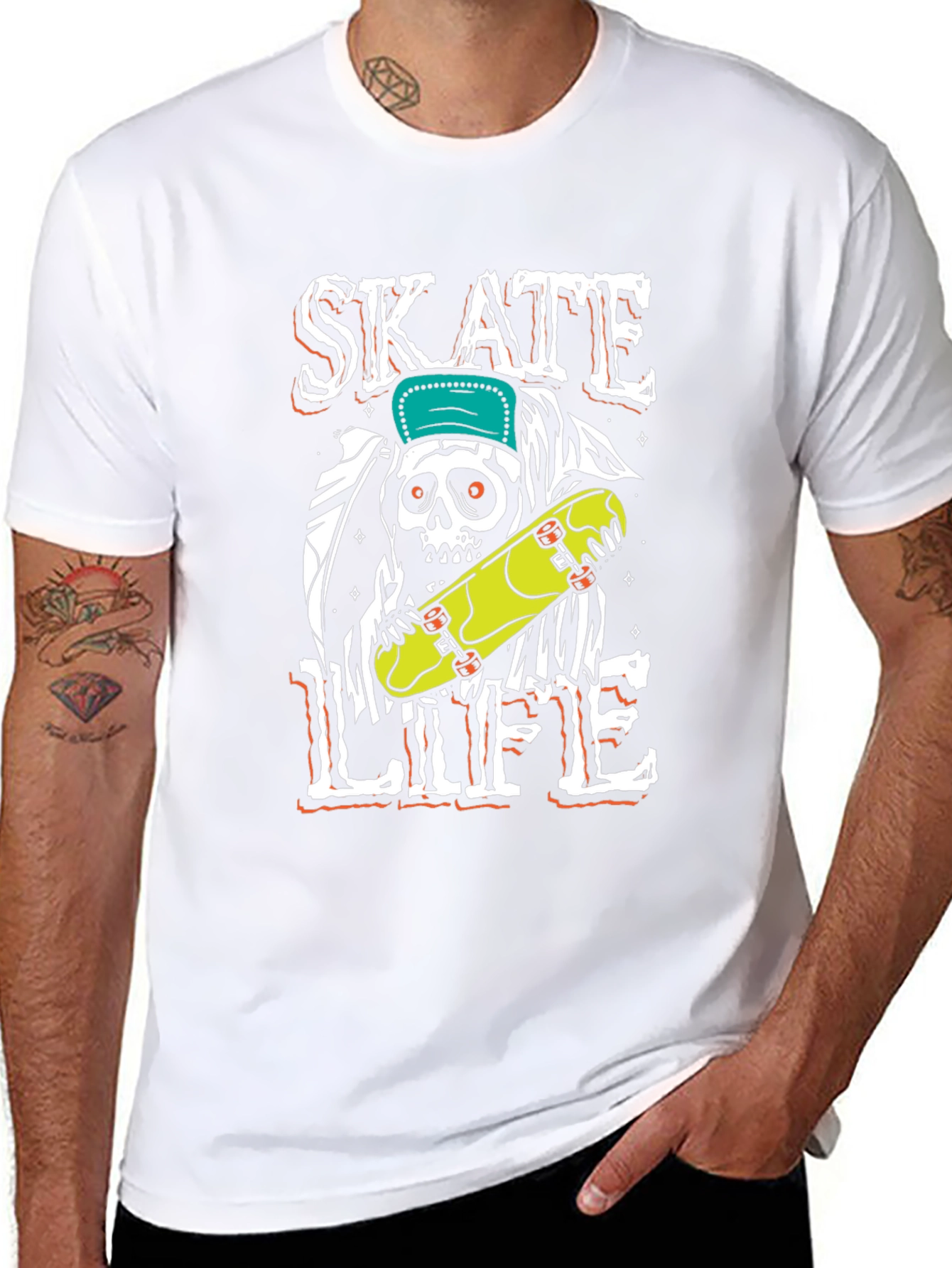 Skate Life T-Shirt - Grim Reaper Skateboard Graphic Tee