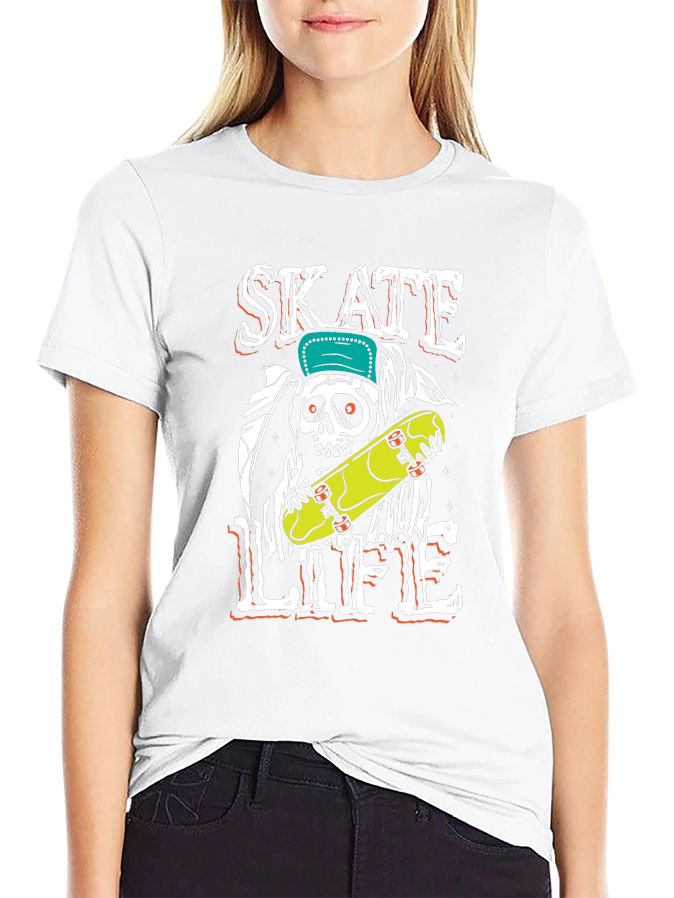 Skate Life T-Shirt - Grim Reaper Skateboard Graphic Tee