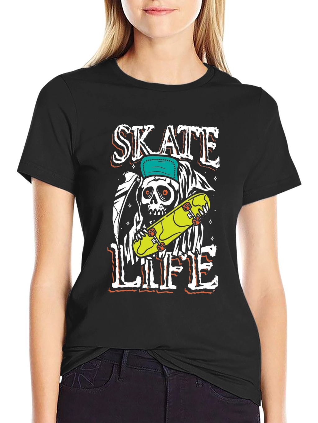 Skate Life T-Shirt - Grim Reaper Skateboard Graphic Tee
