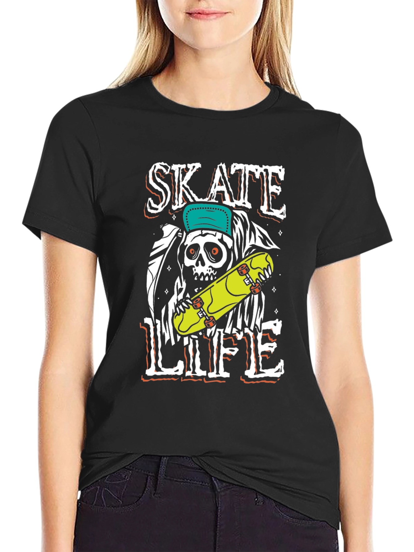 Skate Life T-Shirt - Grim Reaper Skateboard Graphic Tee