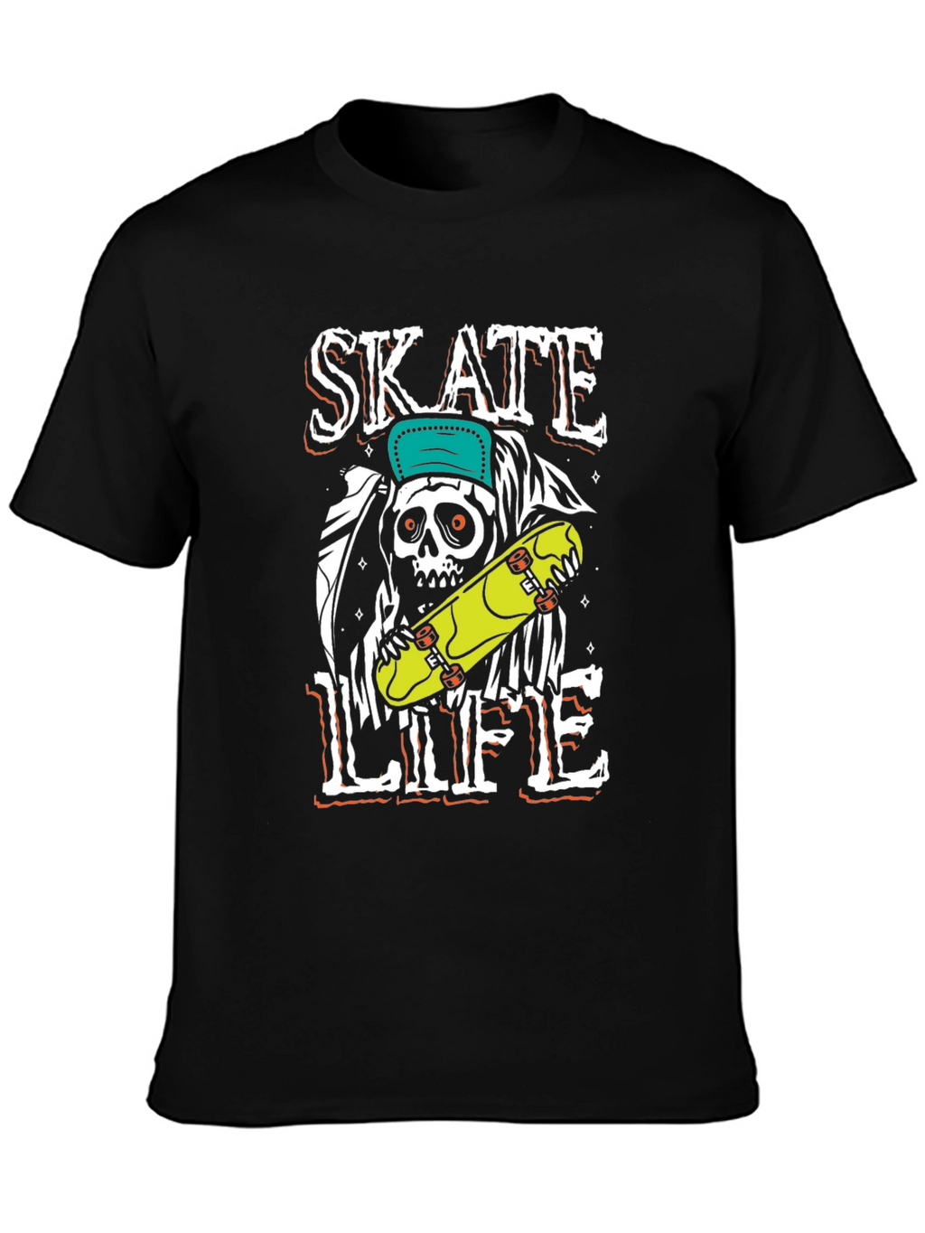 Skate Life T-Shirt - Grim Reaper Skateboard Graphic Tee