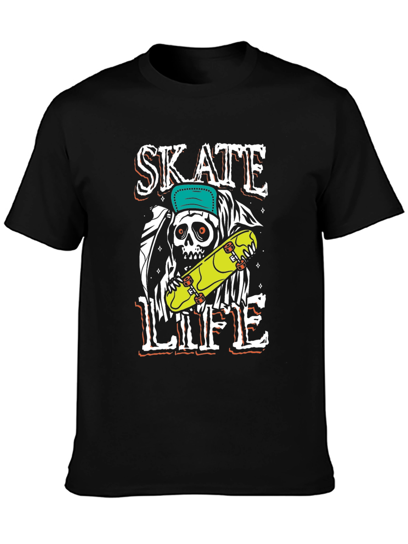 Skate Life T-Shirt - Grim Reaper Skateboard Graphic Tee
