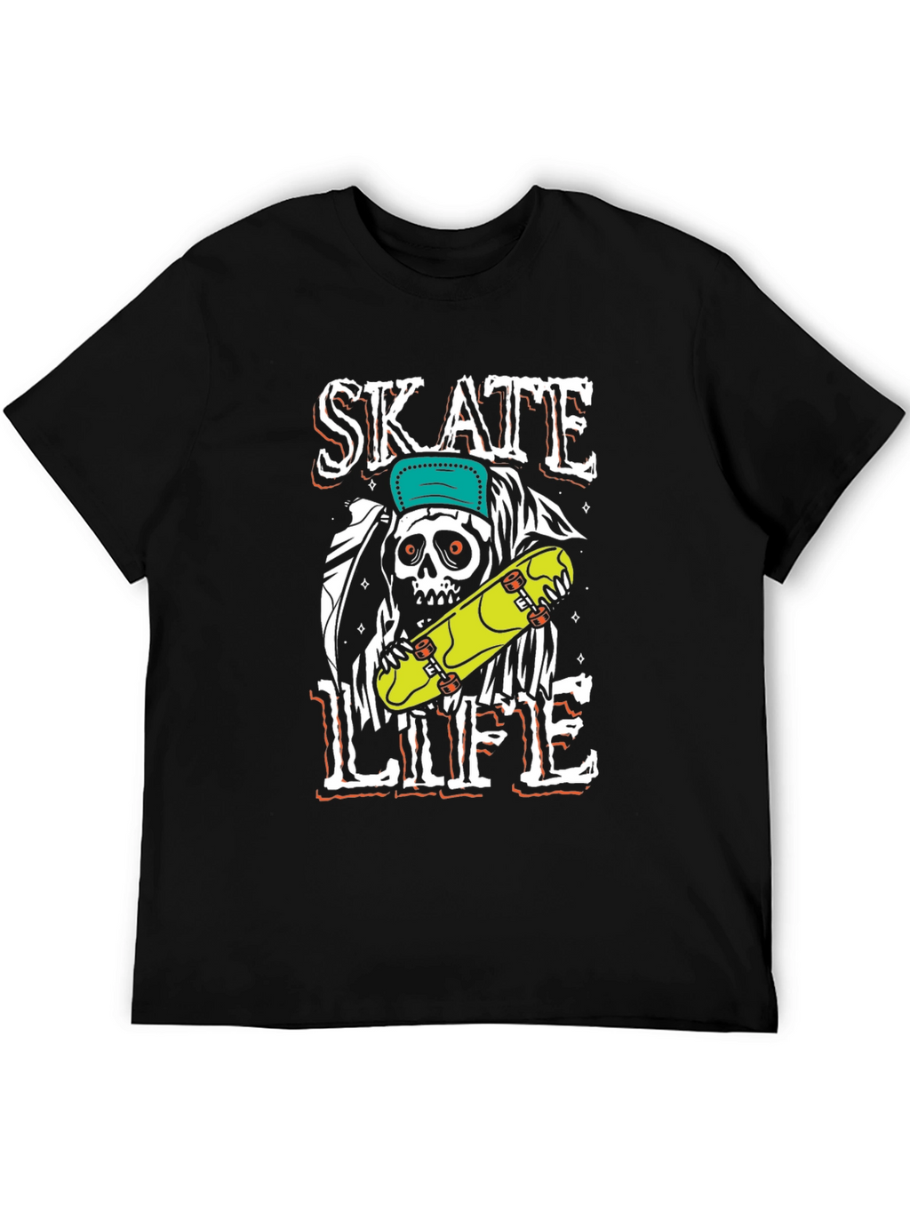 Skate Life T-Shirt - Grim Reaper Skateboard Graphic Tee