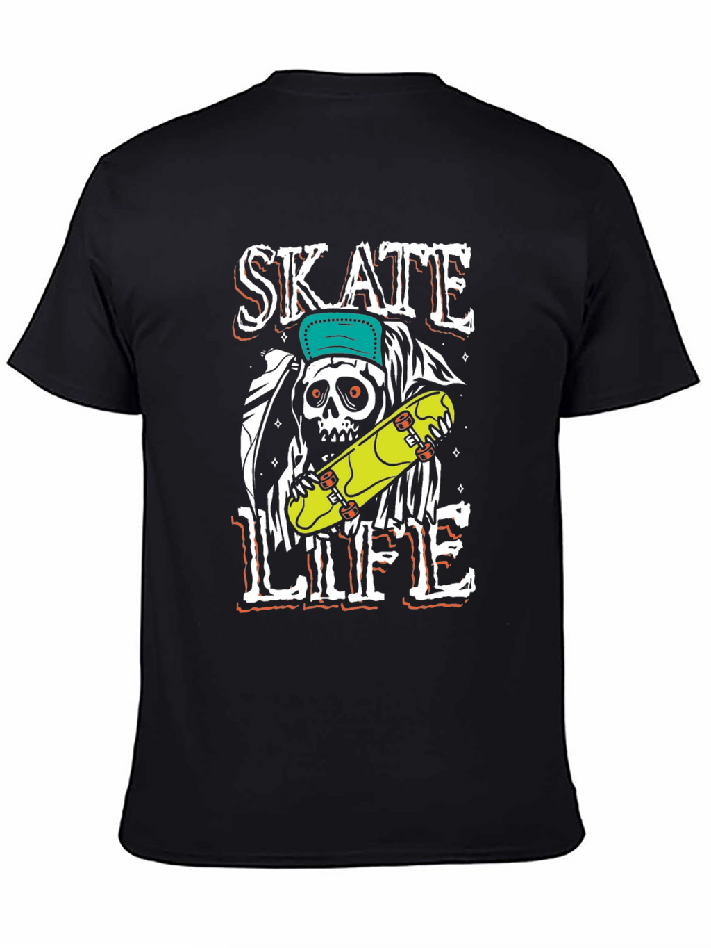 Skate Life T-Shirt - Grim Reaper Skateboard Graphic Tee