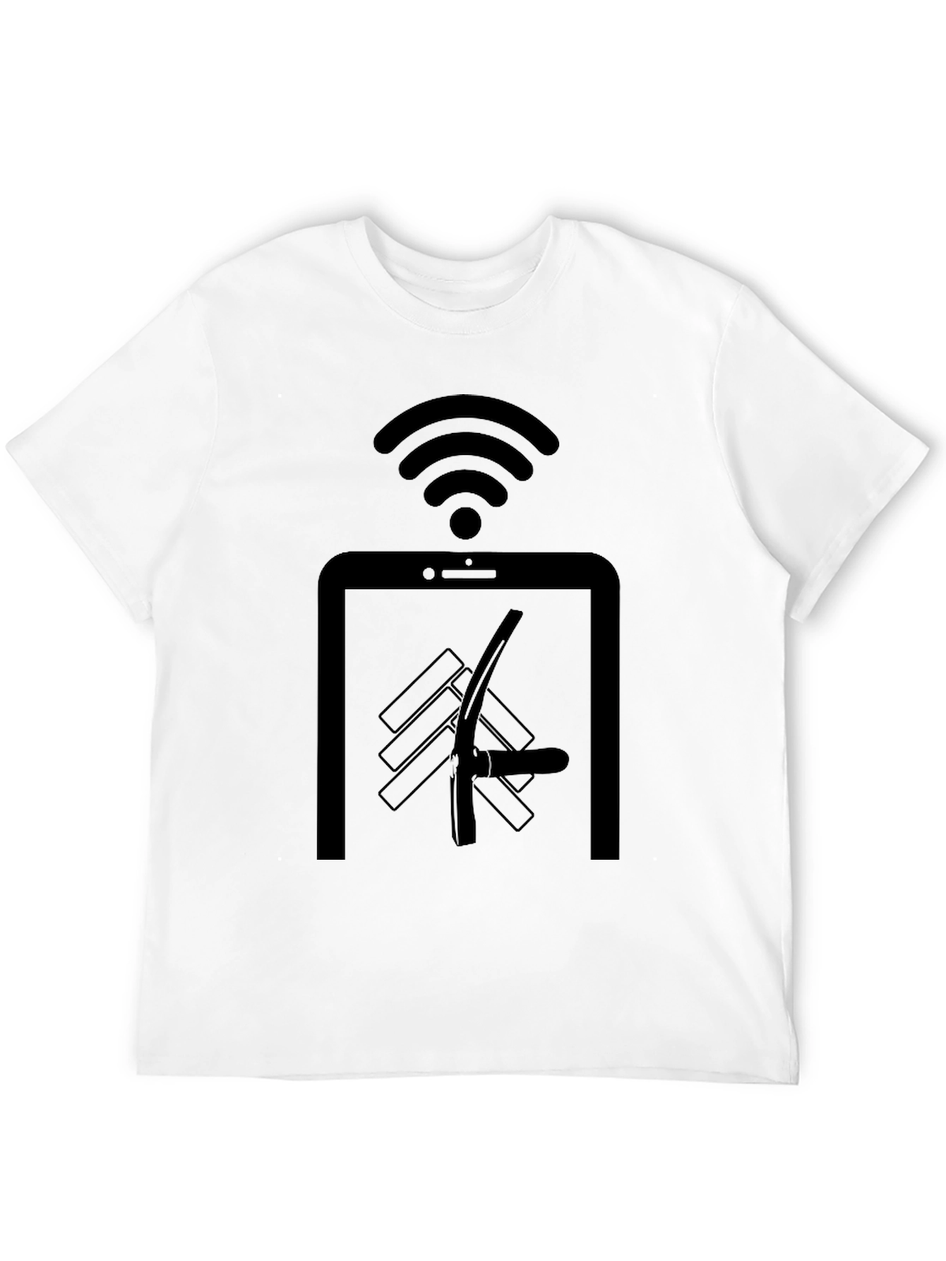 Novelty Black T-Shirt: Digital Detox Humor
