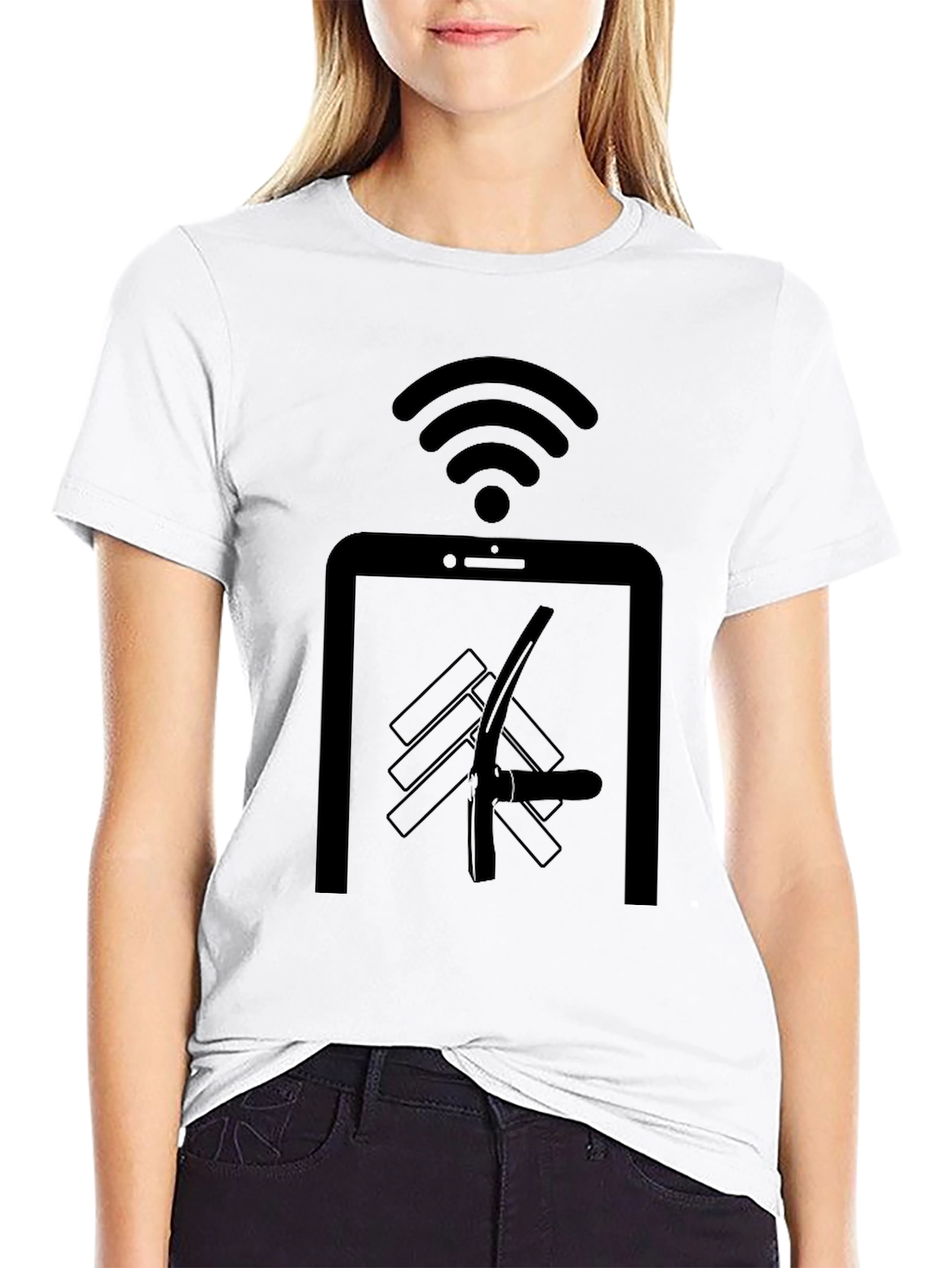 Novelty Black T-Shirt: Digital Detox Humor