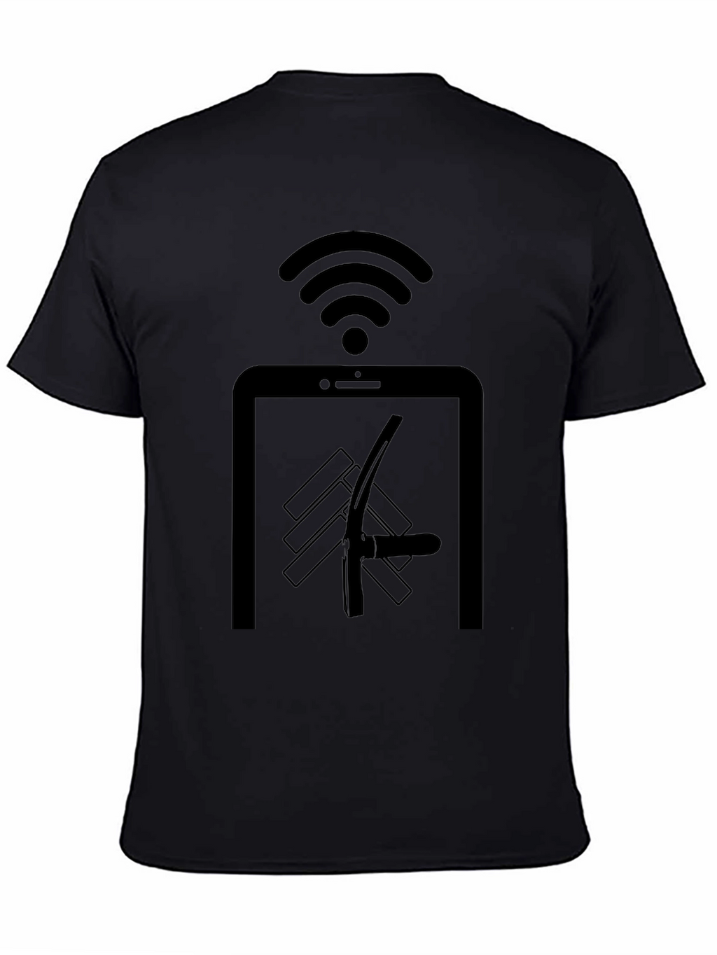 Novelty Black T-Shirt: Digital Detox Humor