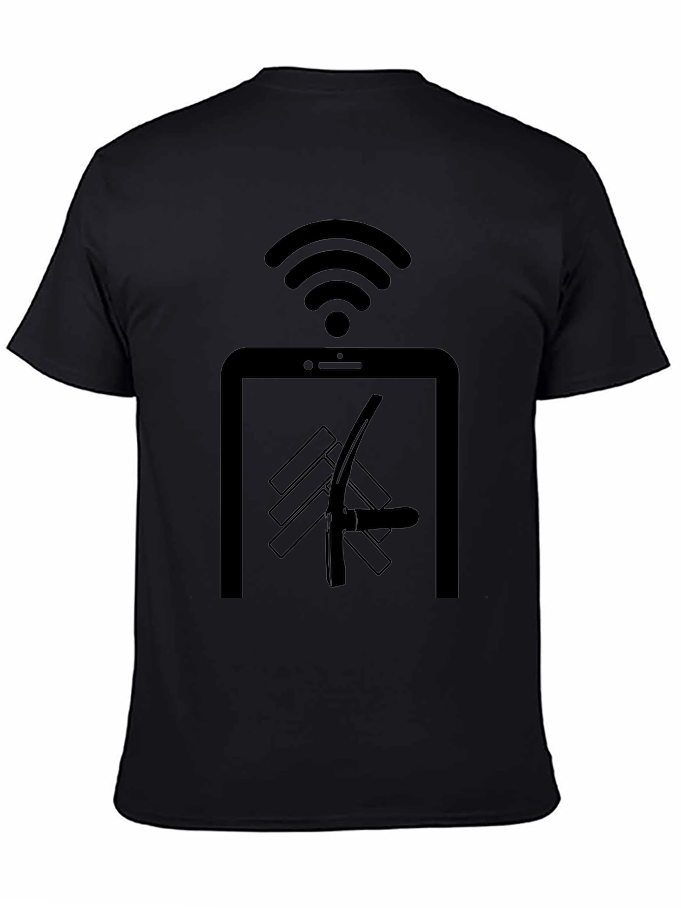 Novelty Black T-Shirt: Digital Detox Humor