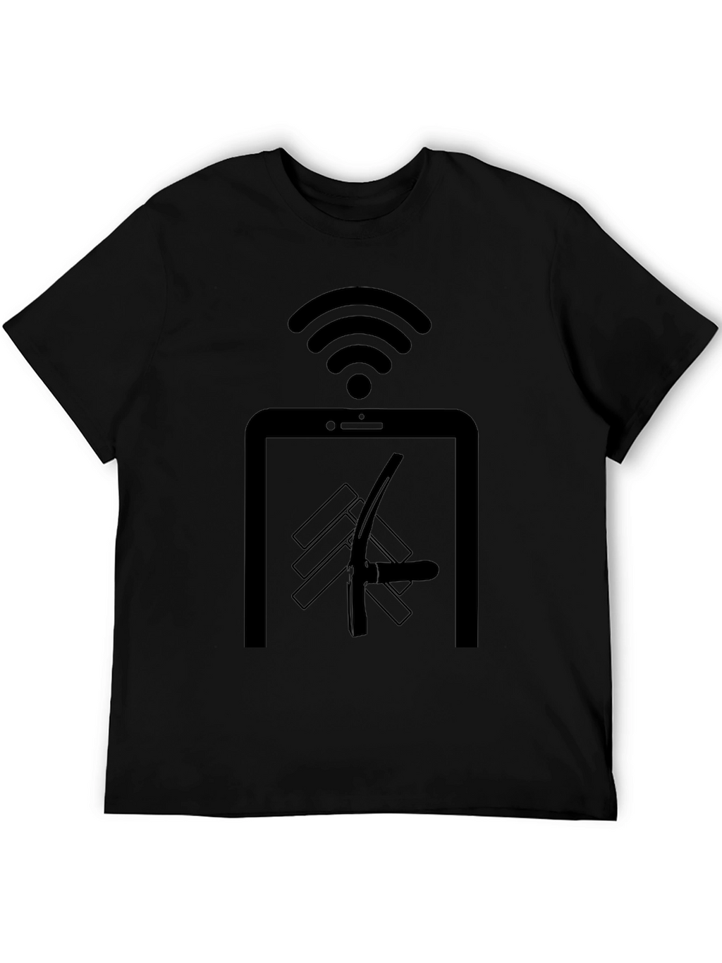 Novelty Black T-Shirt: Digital Detox Humor