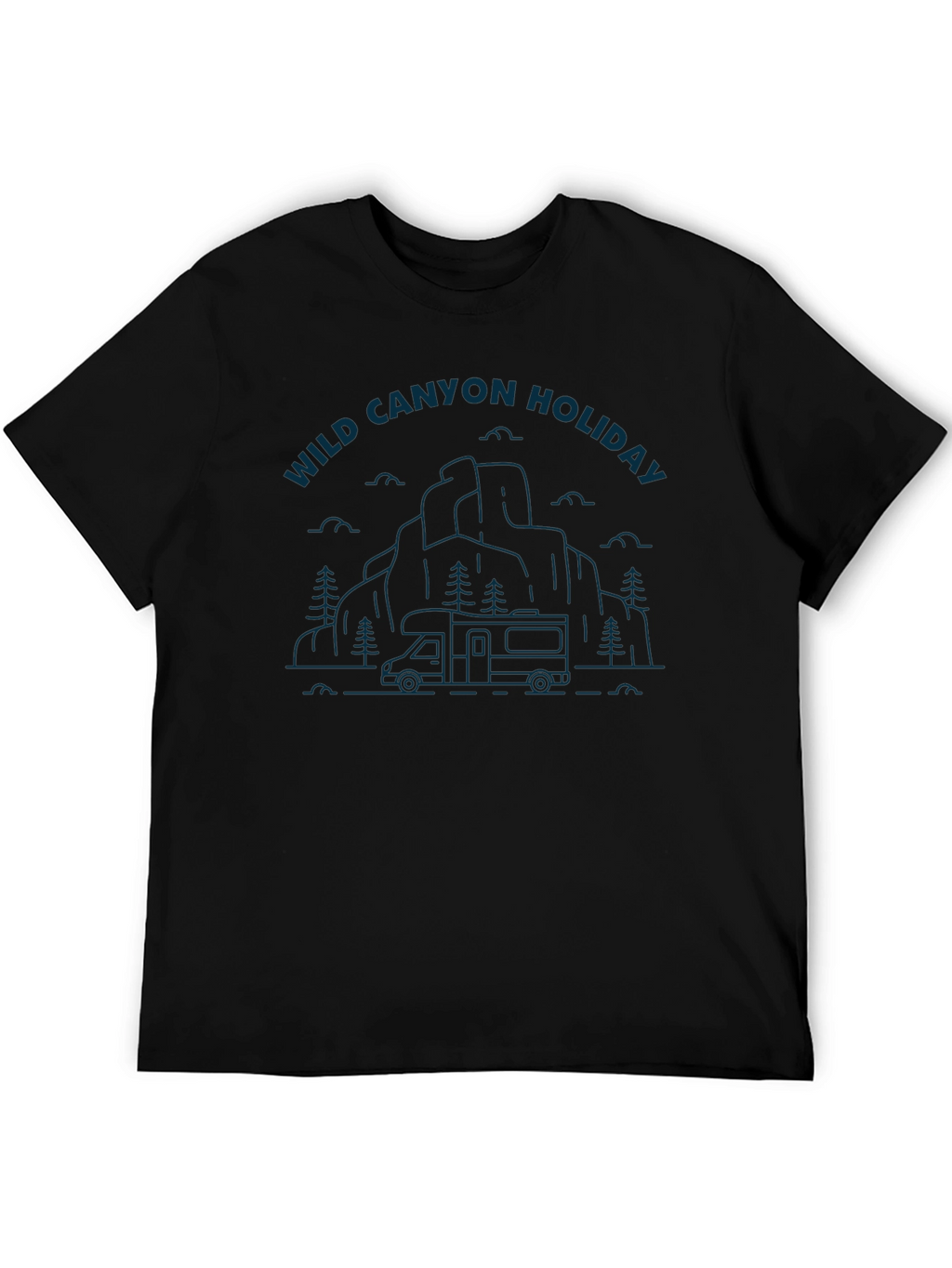Wild Canyon Holiday Graphic Tee - Black Cotton Blend