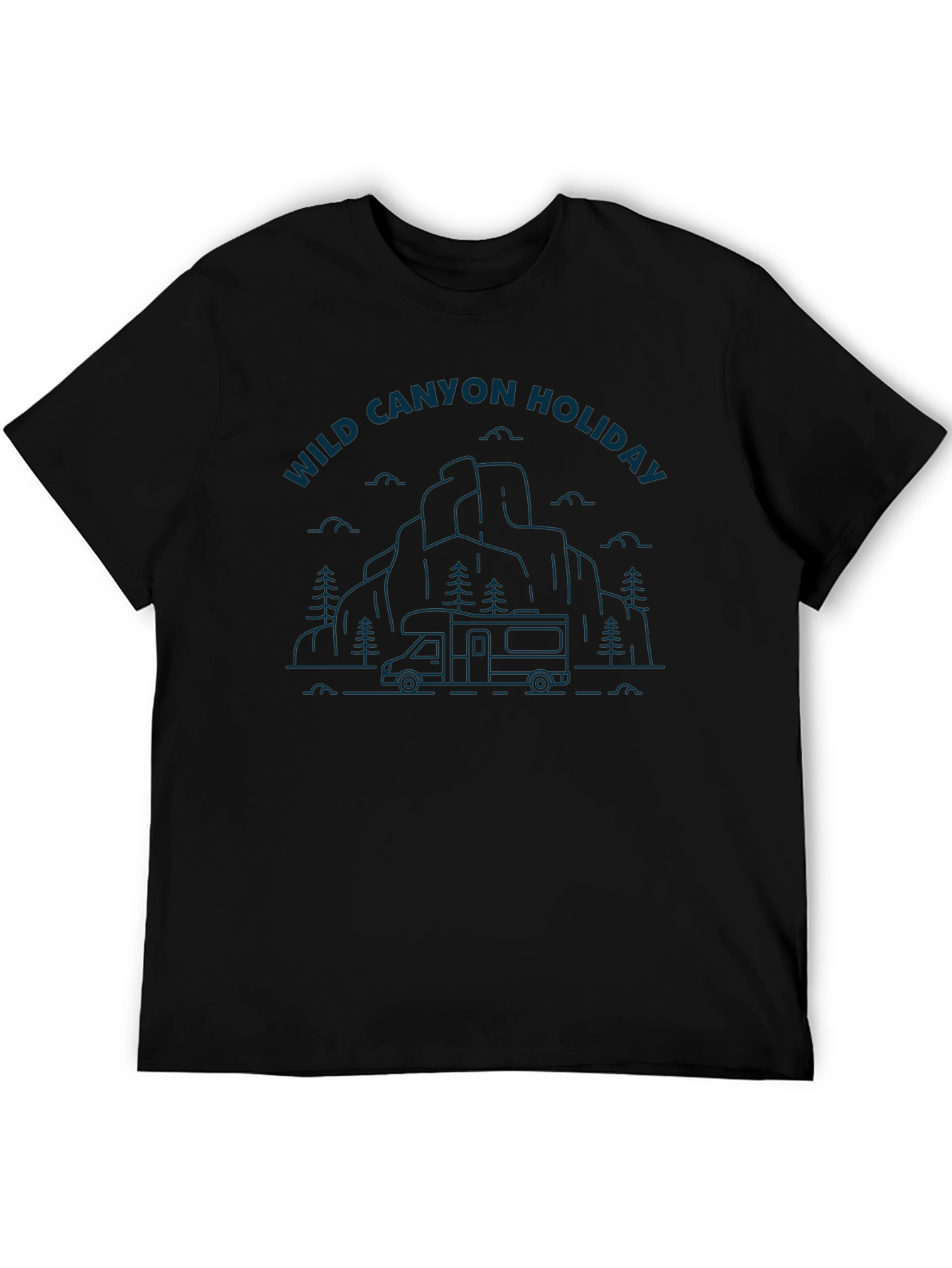Wild Canyon Holiday Graphic Tee - Black Cotton Blend