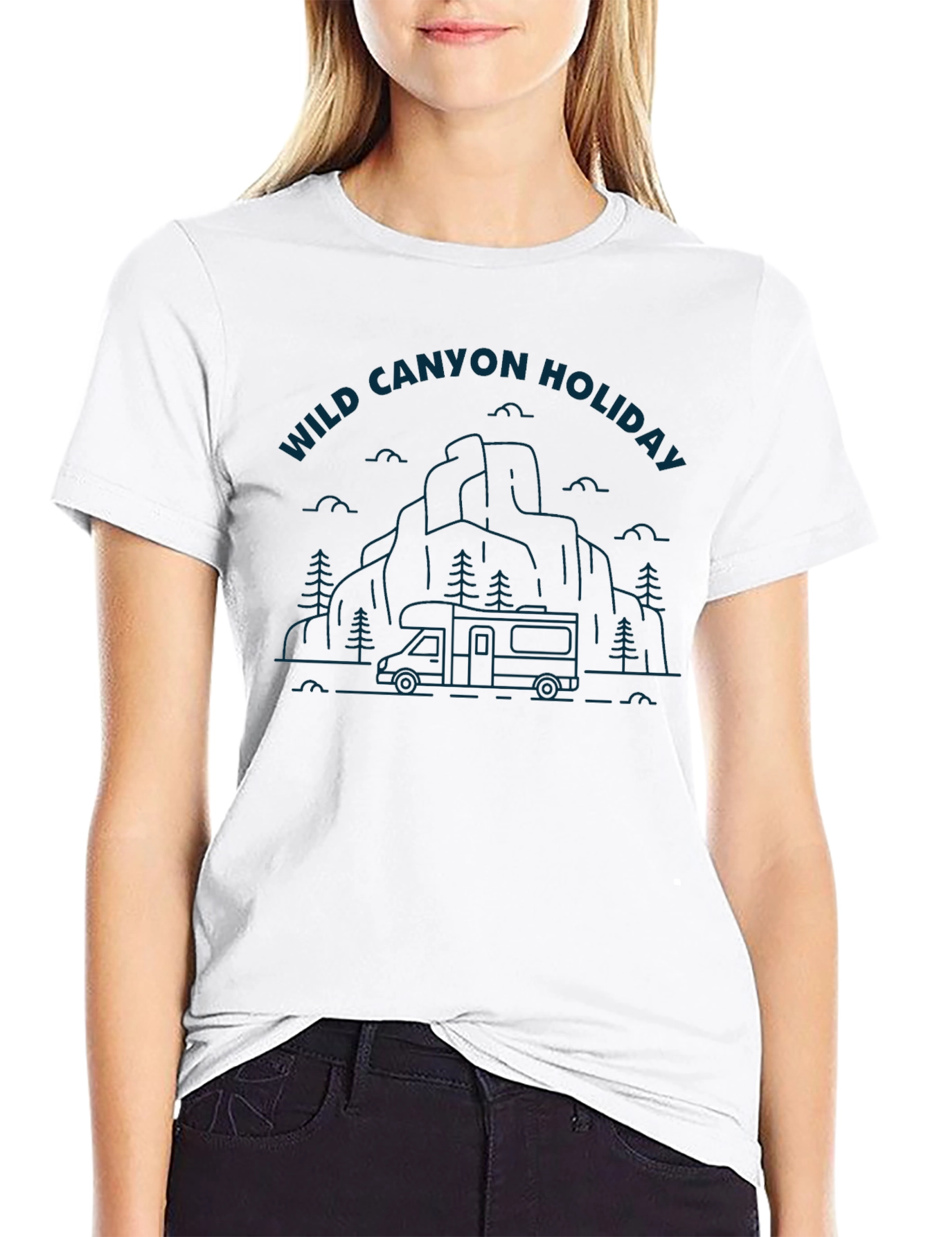 Wild Canyon Holiday Graphic Tee - Black Cotton Blend