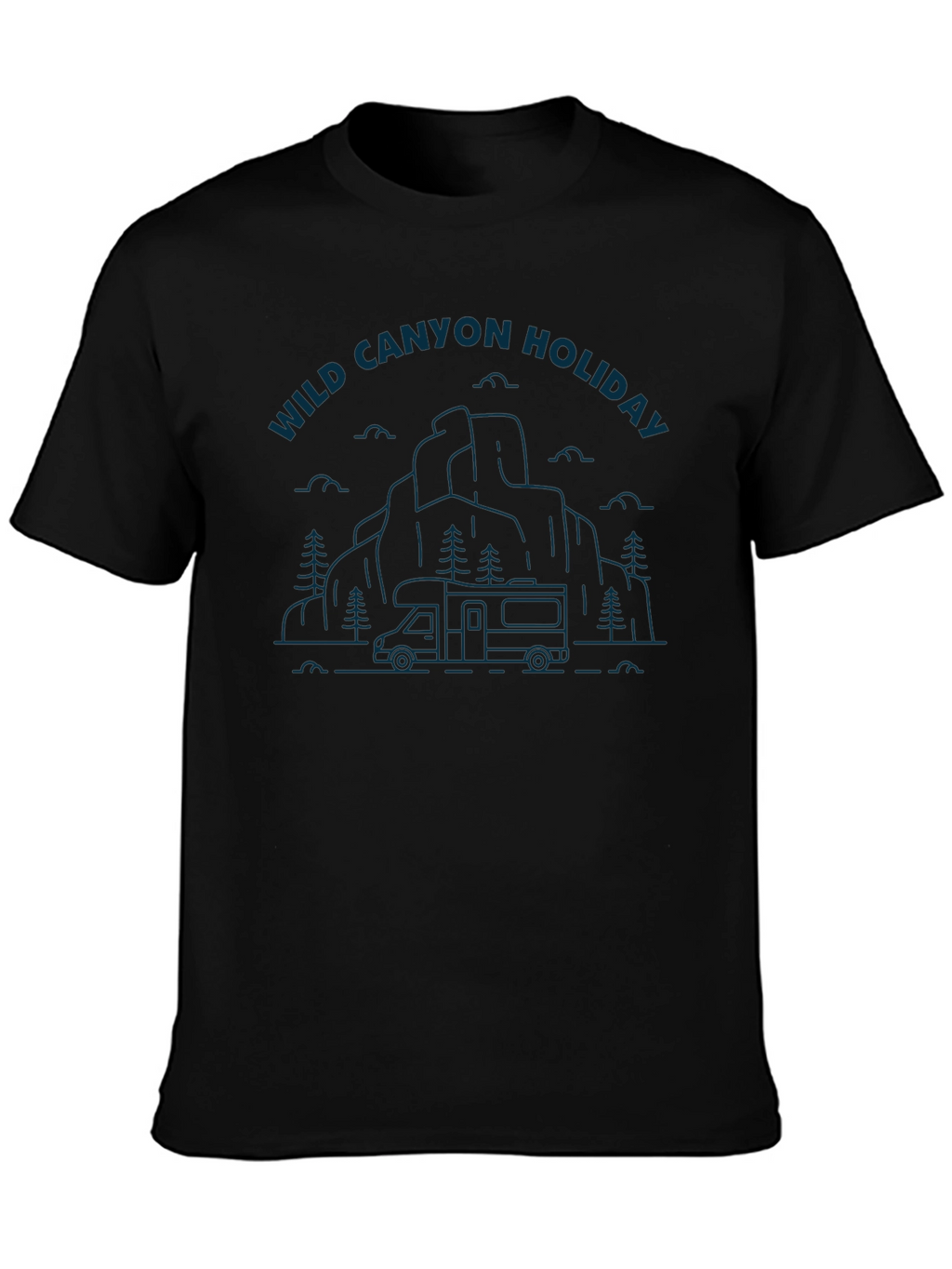 Wild Canyon Holiday Graphic Tee - Black Cotton Blend