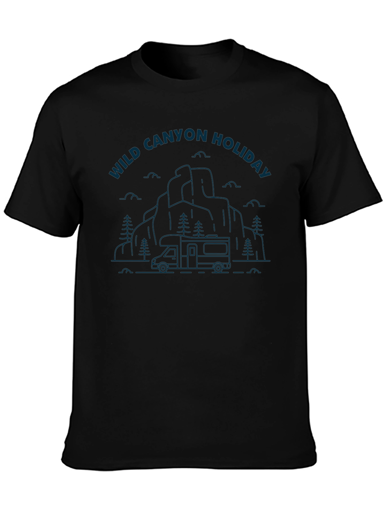Wild Canyon Holiday Graphic Tee - Black Cotton Blend