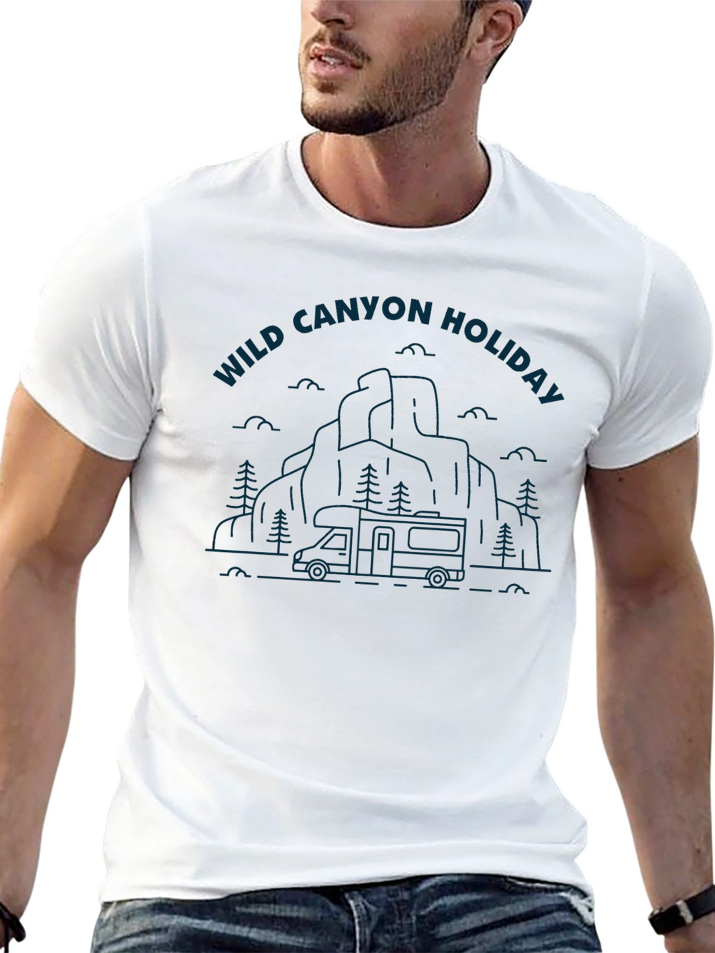 Wild Canyon Holiday Graphic Tee - Black Cotton Blend
