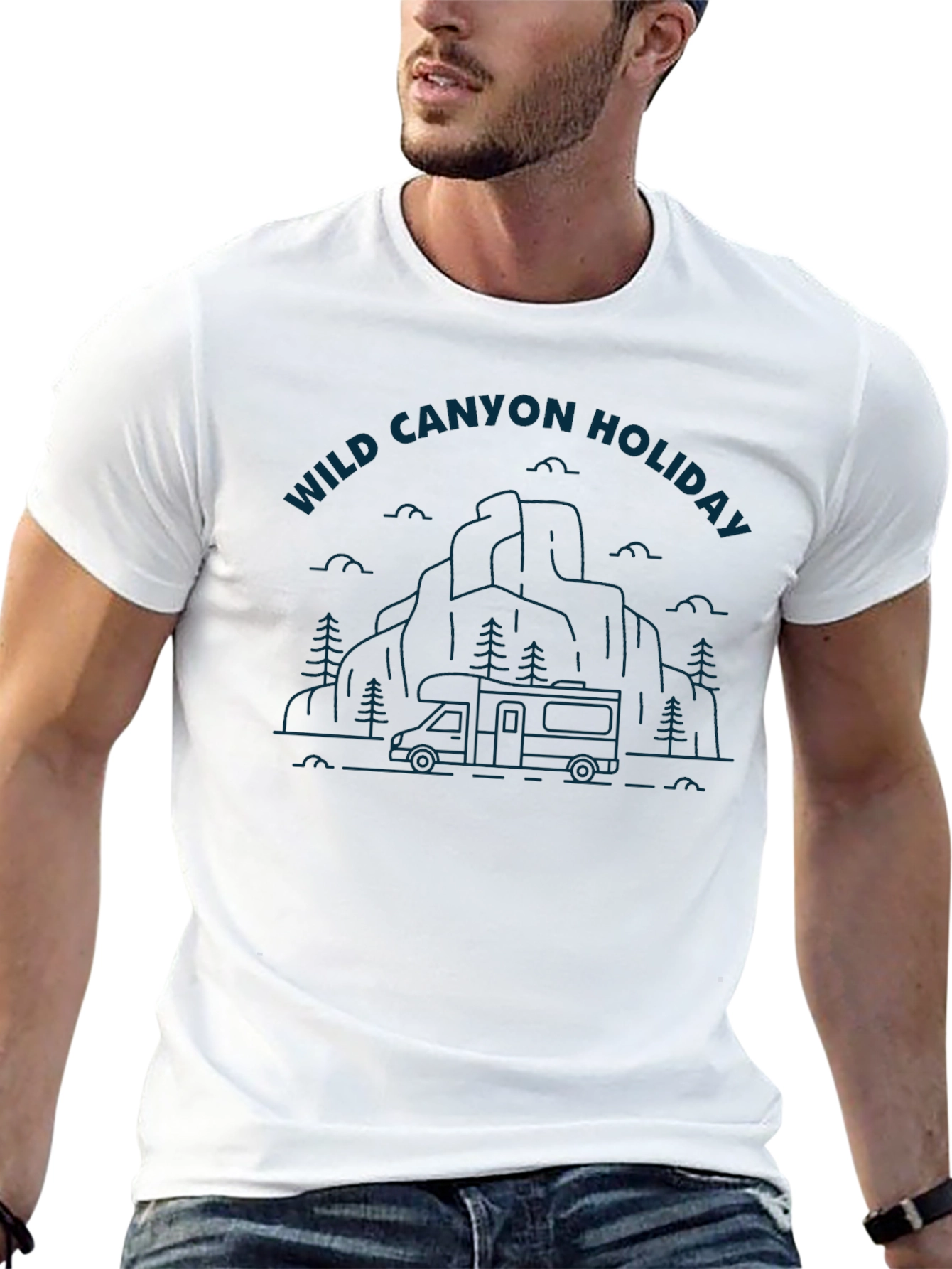 Wild Canyon Holiday Graphic Tee - Black Cotton Blend