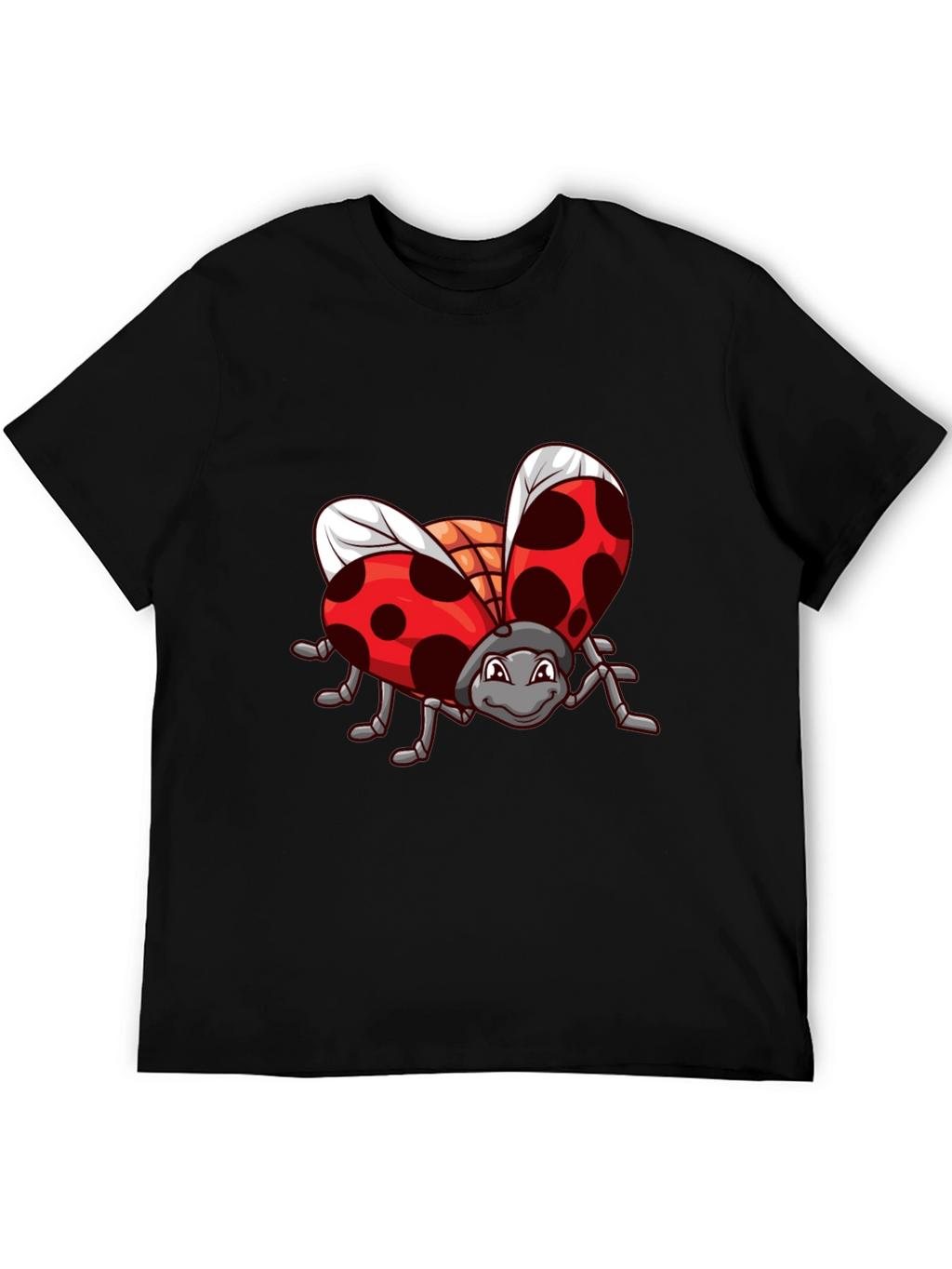 Ladybug Graphic Black T-Shirt