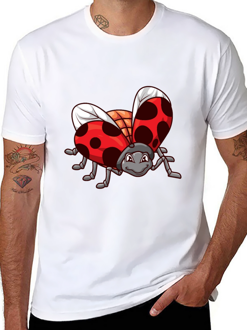 Ladybug Graphic Black T-Shirt