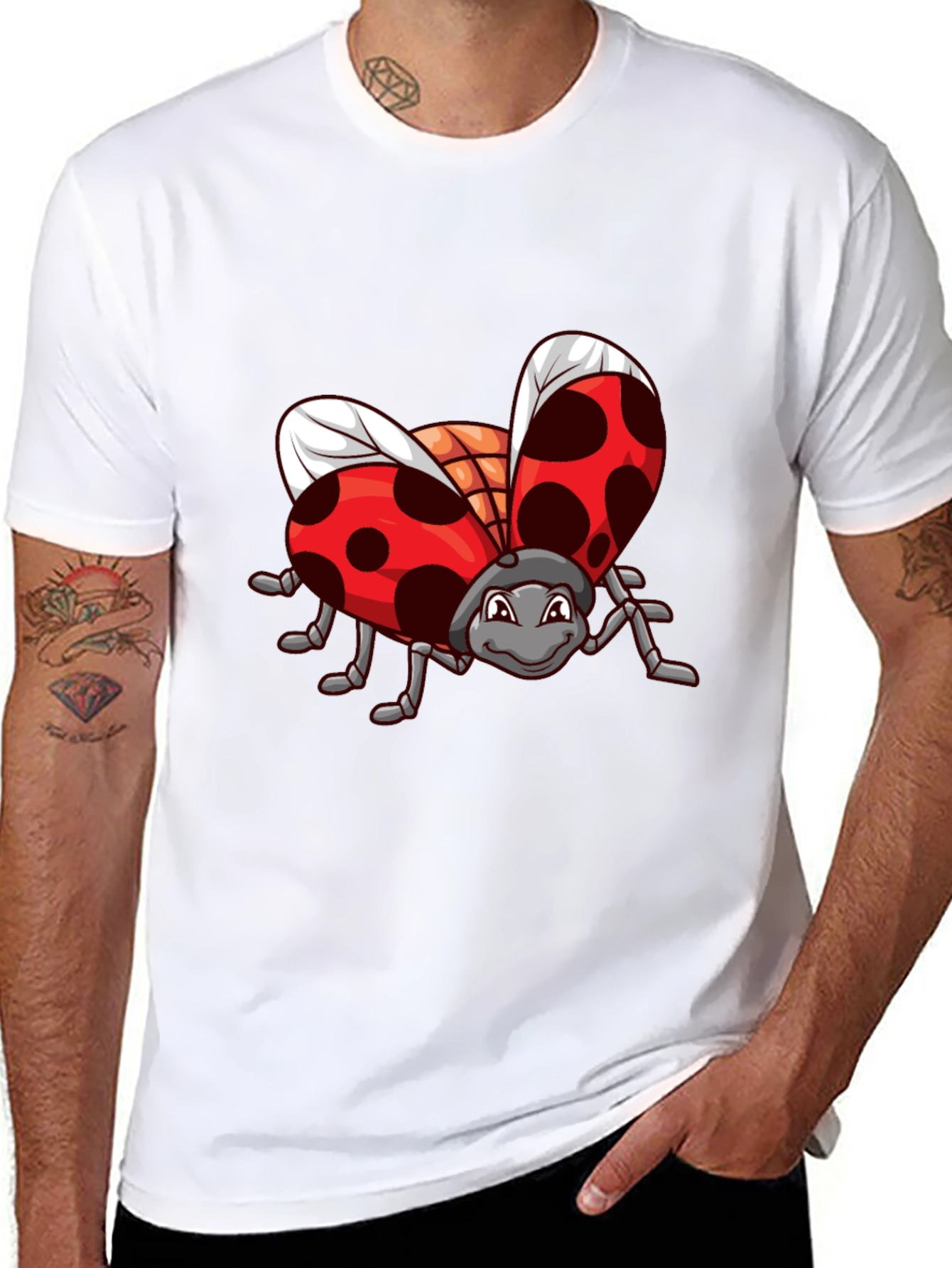 Ladybug Graphic Black T-Shirt