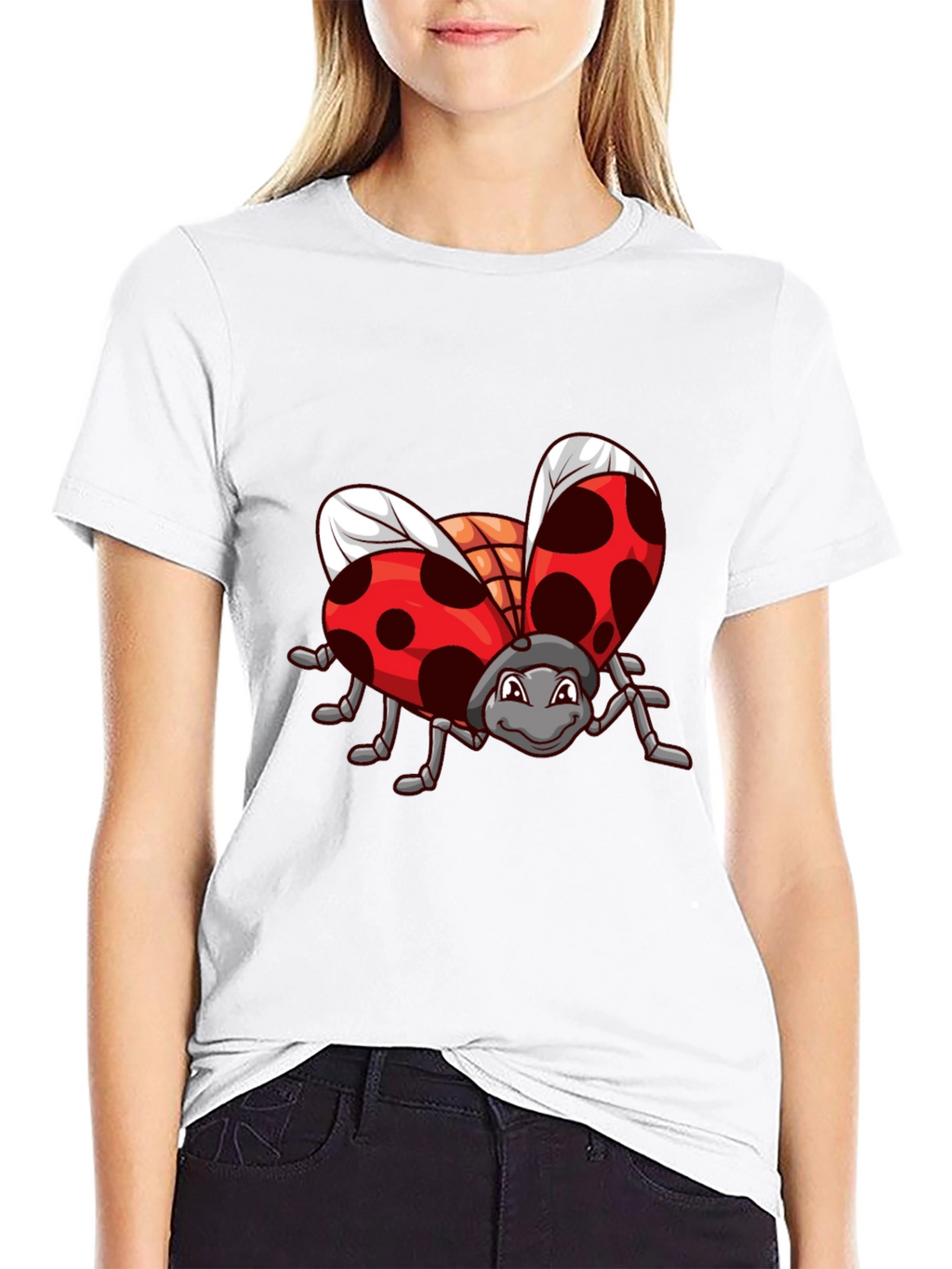 Ladybug Graphic Black T-Shirt