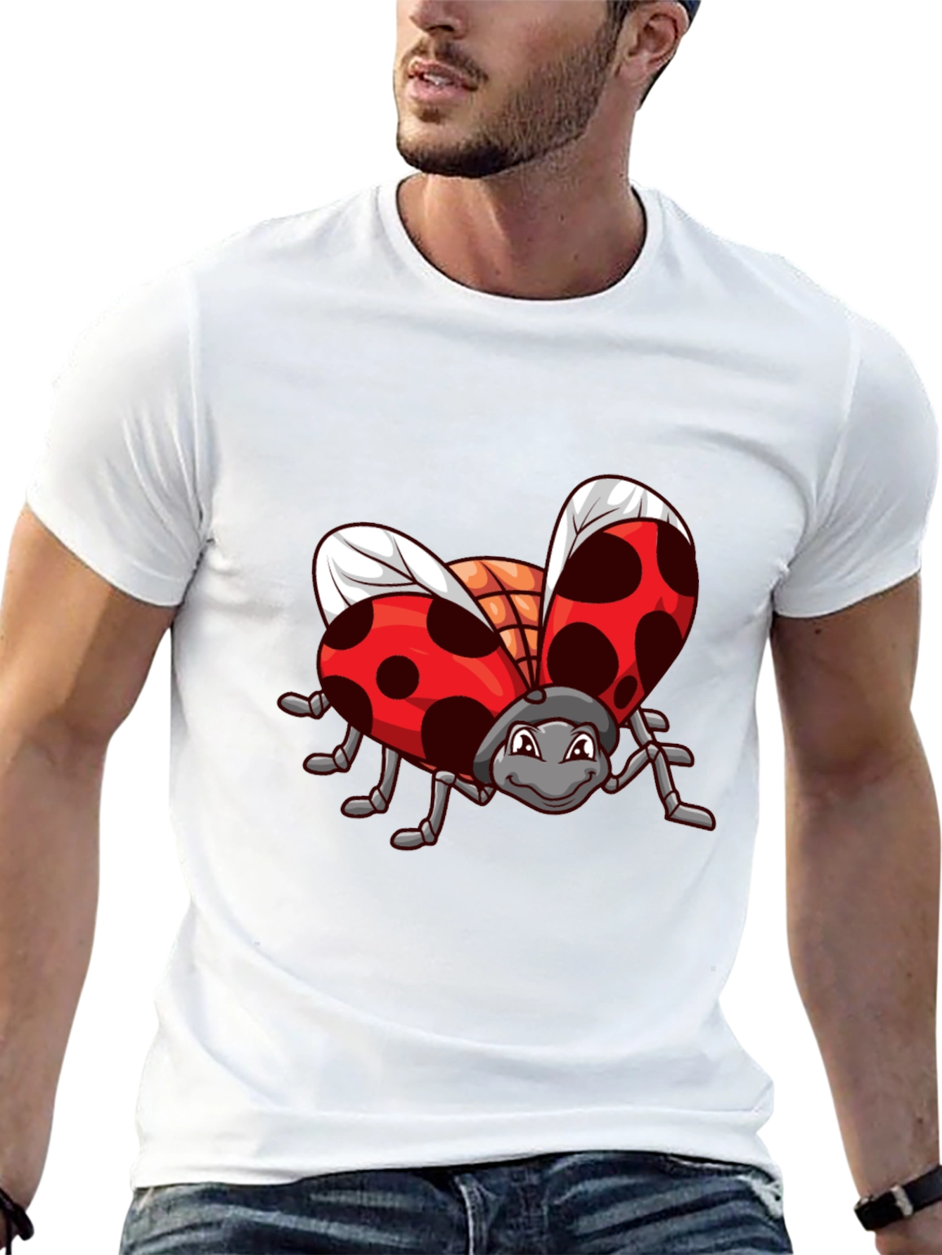 Ladybug Graphic Black T-Shirt