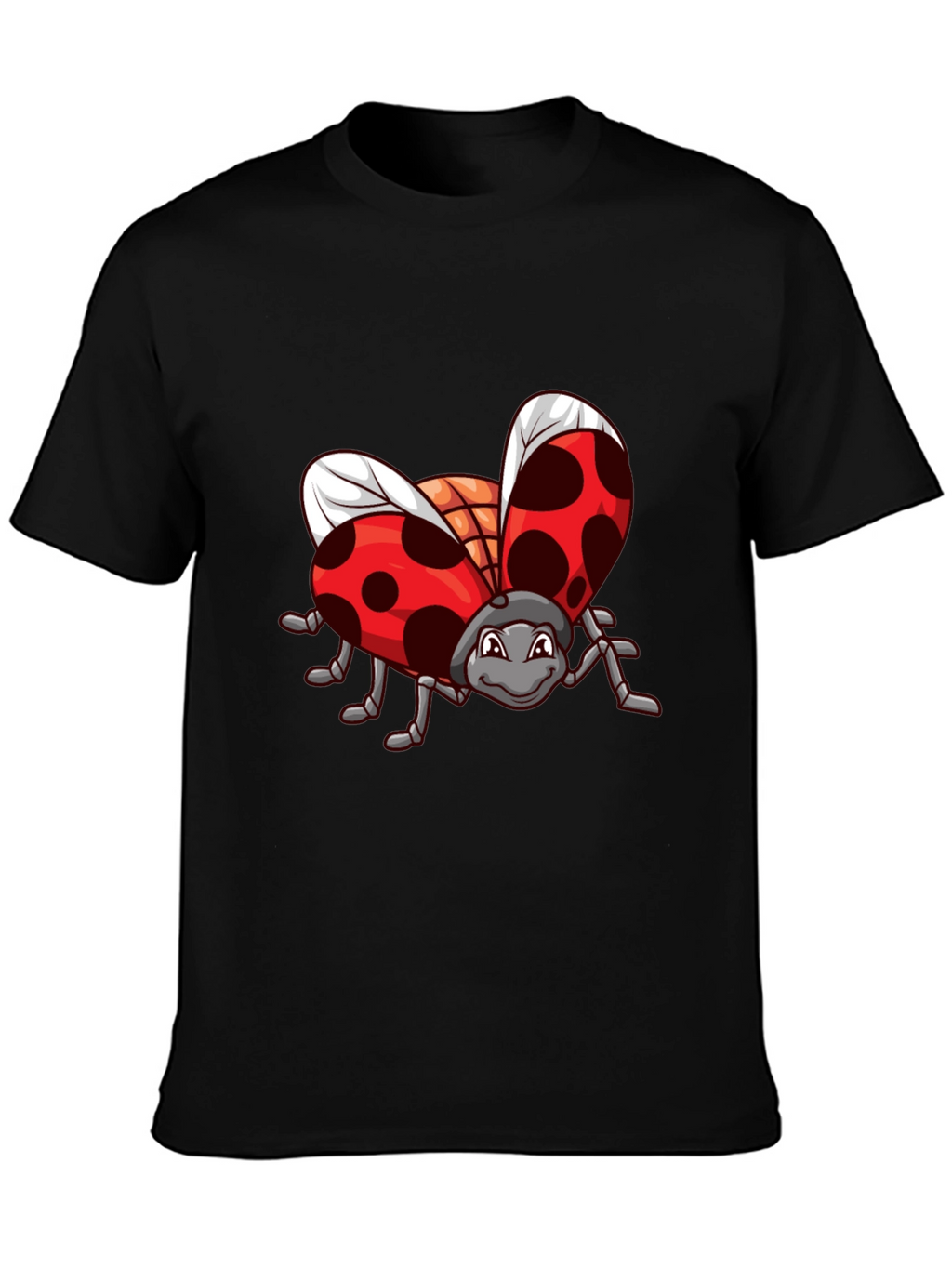 Ladybug Graphic Black T-Shirt
