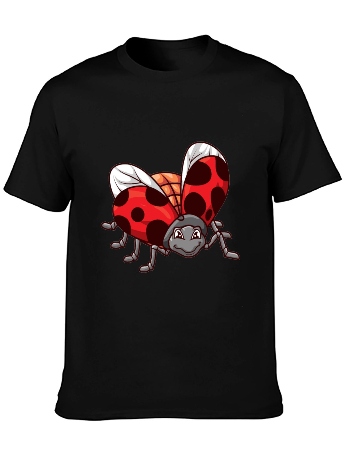 Ladybug Graphic Black T-Shirt