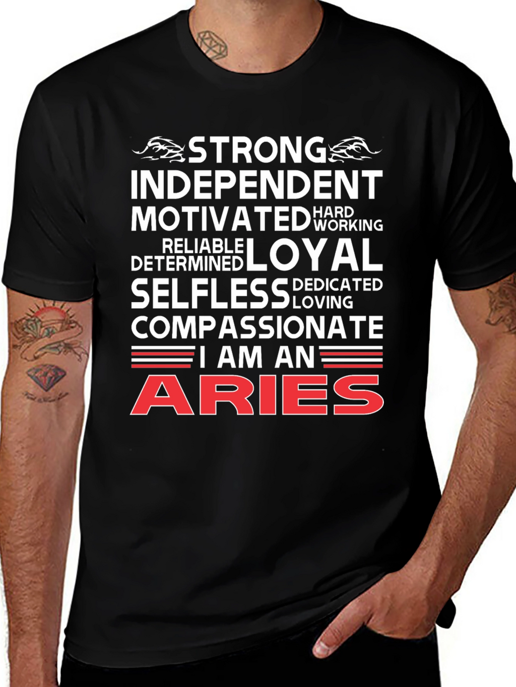 Aries Zodiac T-Shirt - Strong Independent Design