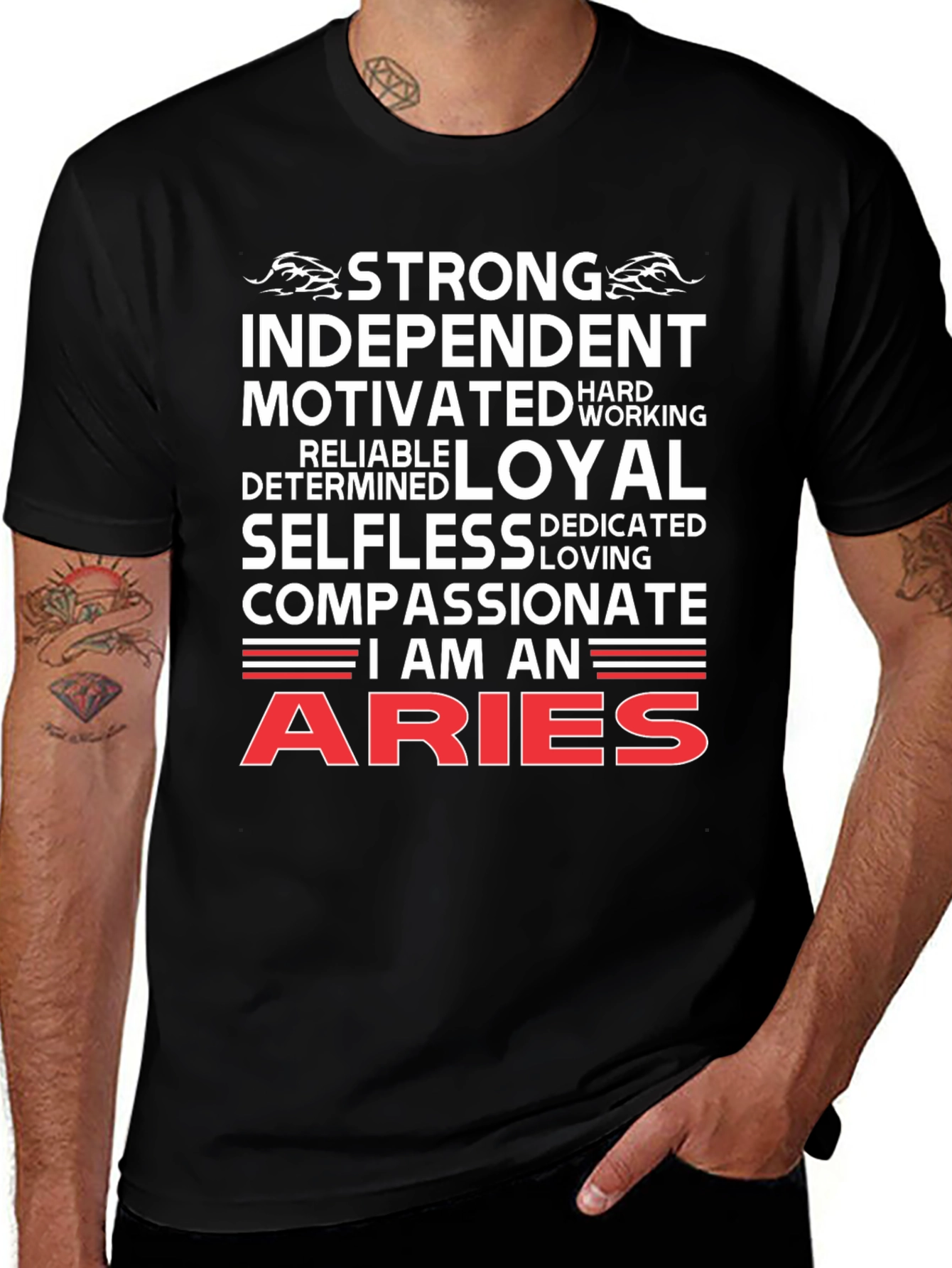 Aries Zodiac T-Shirt - Strong Independent Design