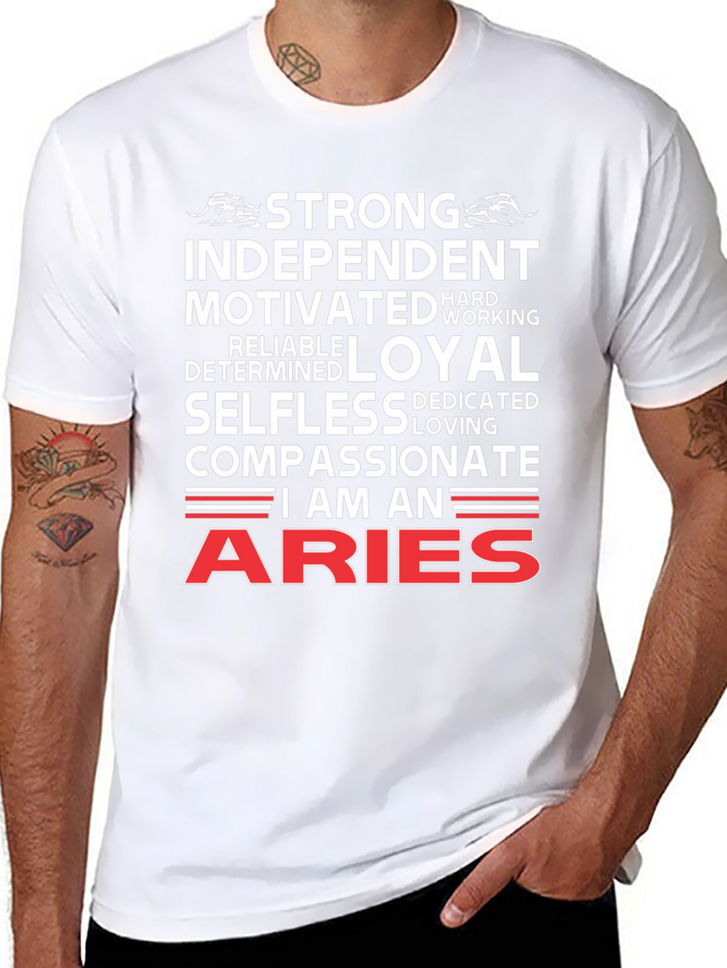 Aries Zodiac T-Shirt - Strong Independent Design