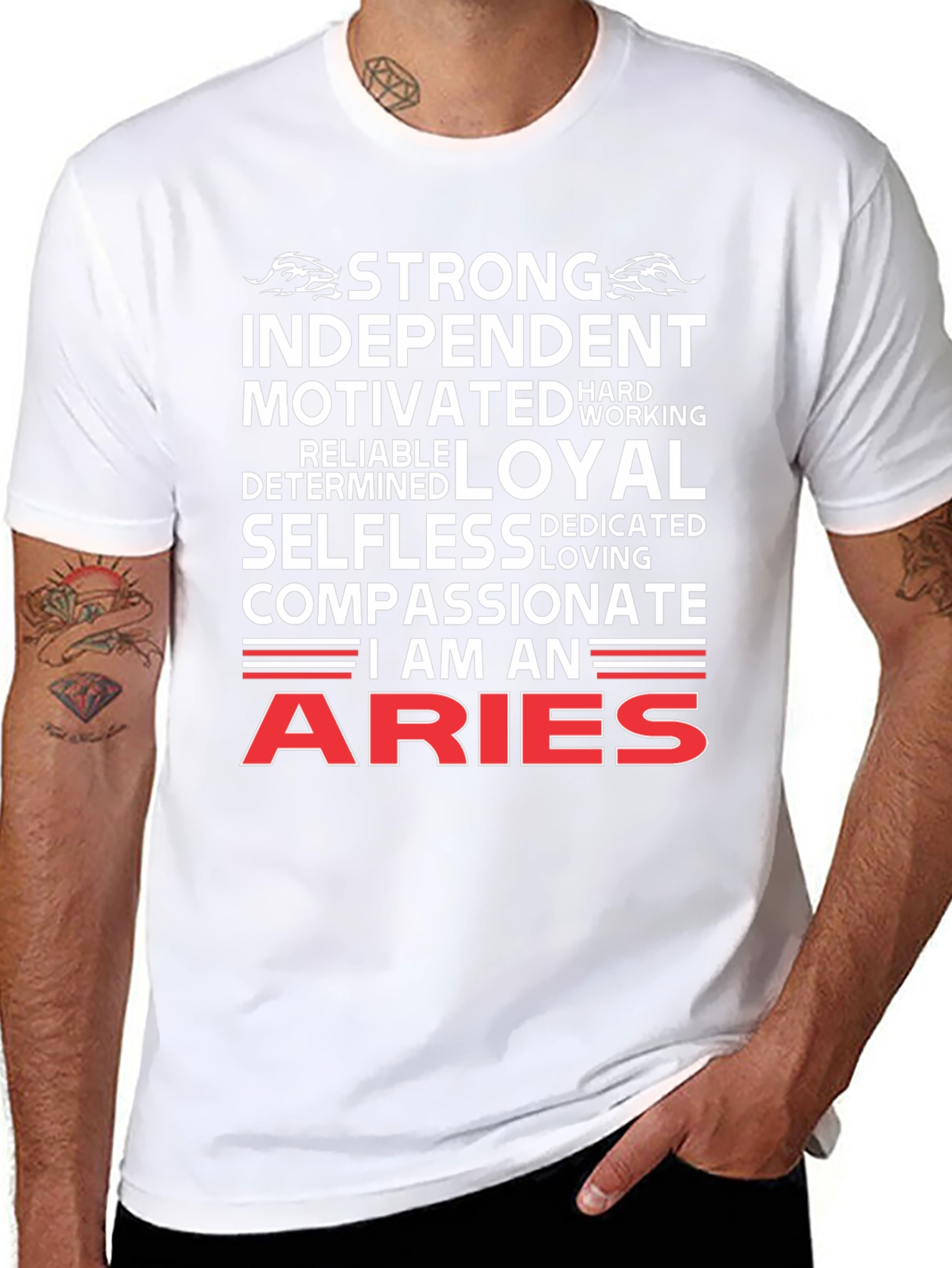 Aries Zodiac T-Shirt - Strong Independent Design