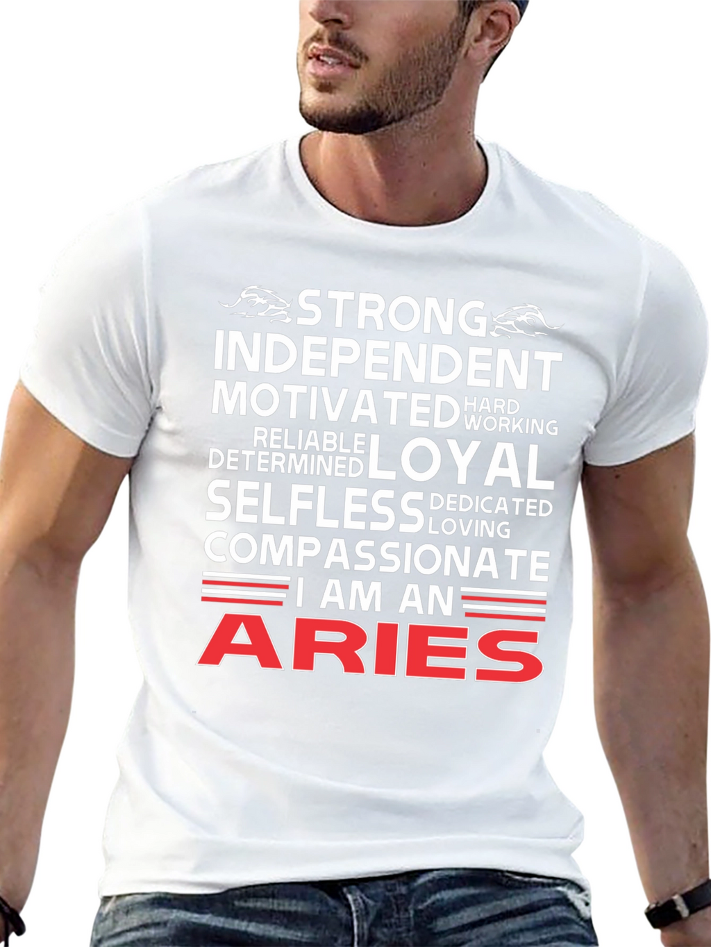 Aries Zodiac T-Shirt - Strong Independent Design