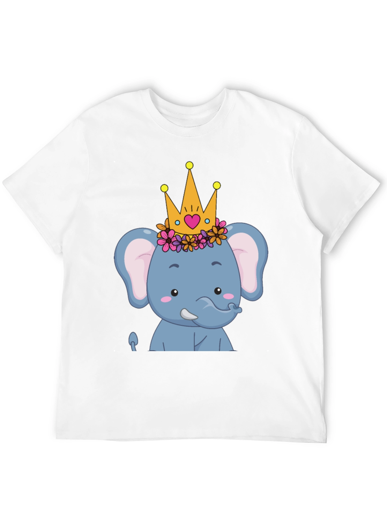 Elephant Princess Graphic Tee - Cute Cartoon Design