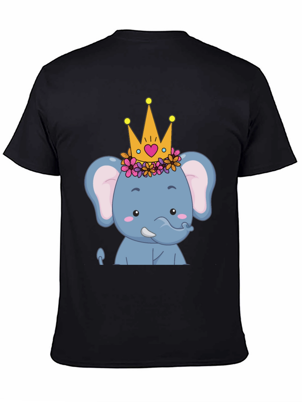 Elephant Princess Graphic Tee - Cute Cartoon Design